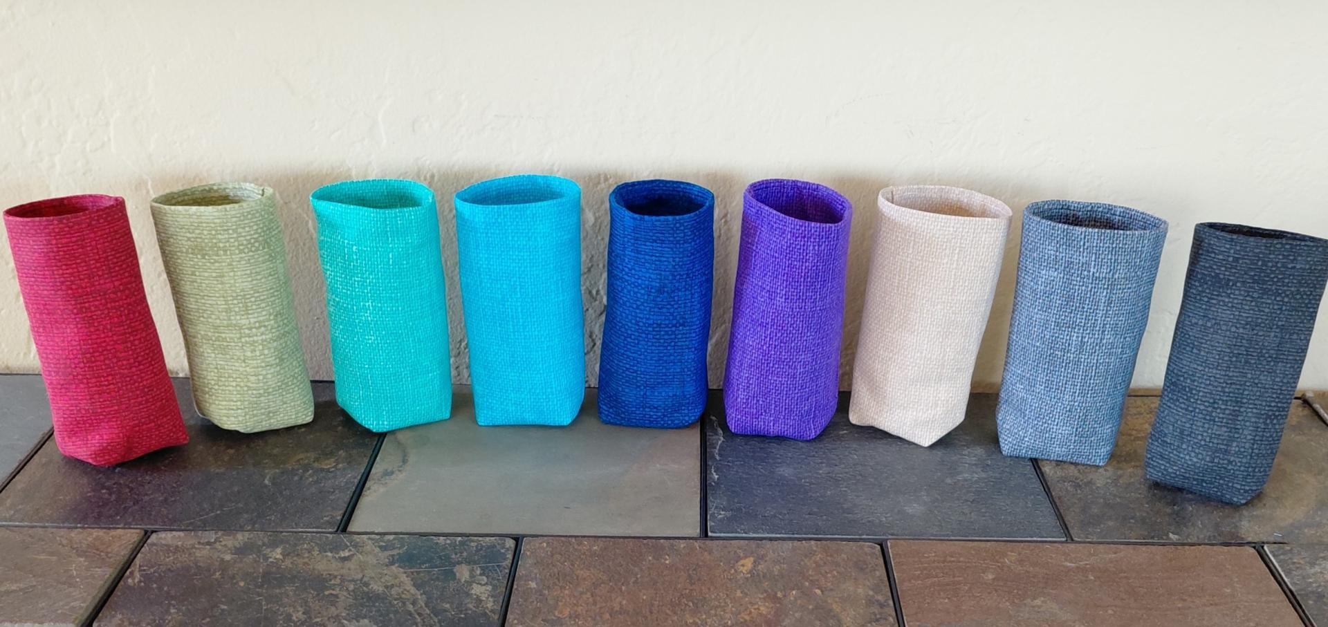 Solid Color Upright Eyeglasses Holder, Faux Burlap Look Glasses Stand, Glasses Holder, Weighted Stand-up Glasses Pouch, Fabric Glasses Case, Handmade