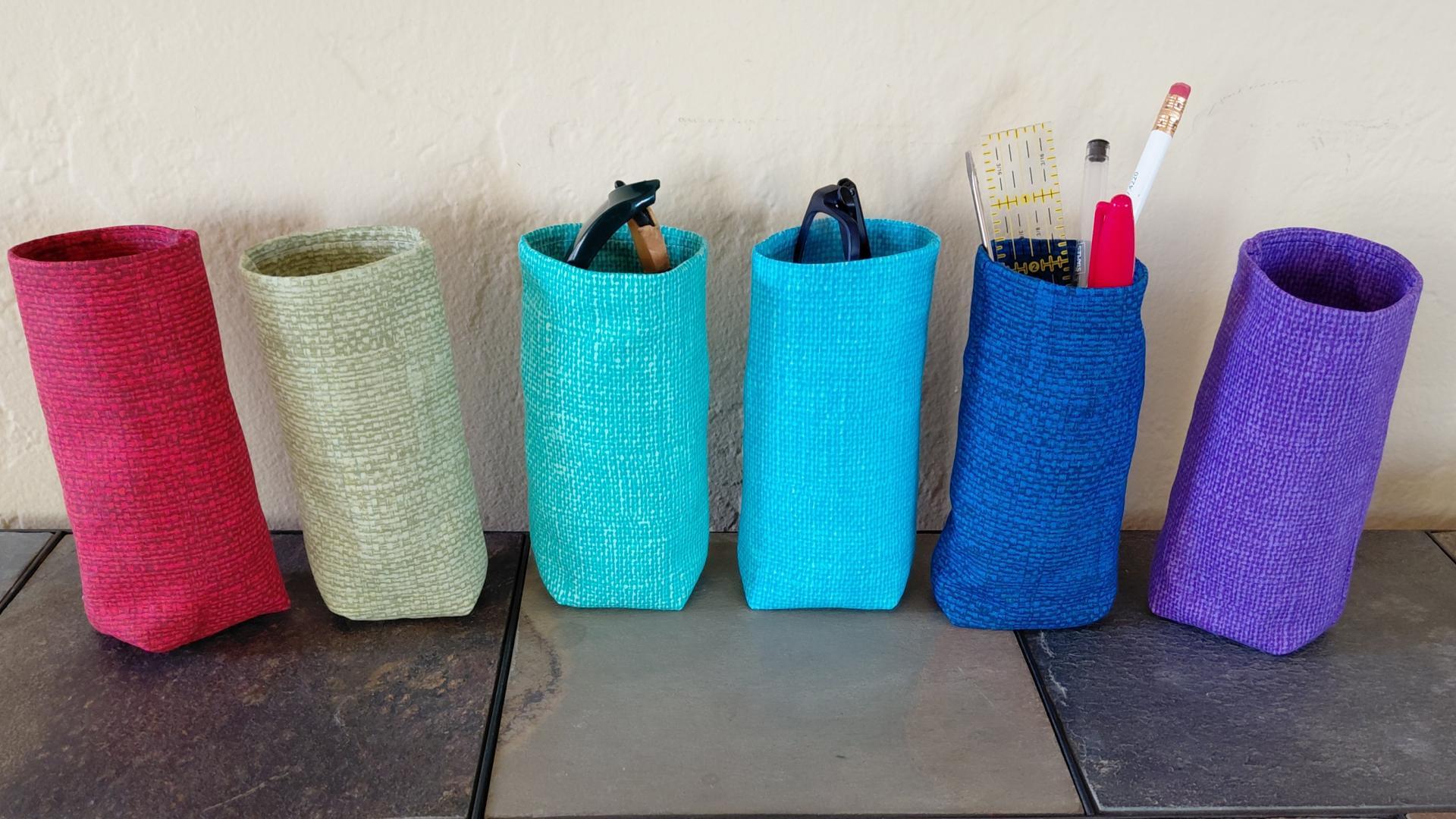 Solid Color Upright Eyeglasses Holder, Faux Burlap Look Glasses Stand, Glasses Holder, Weighted Stand-up Glasses Pouch, Fabric Glasses Case, Handmade