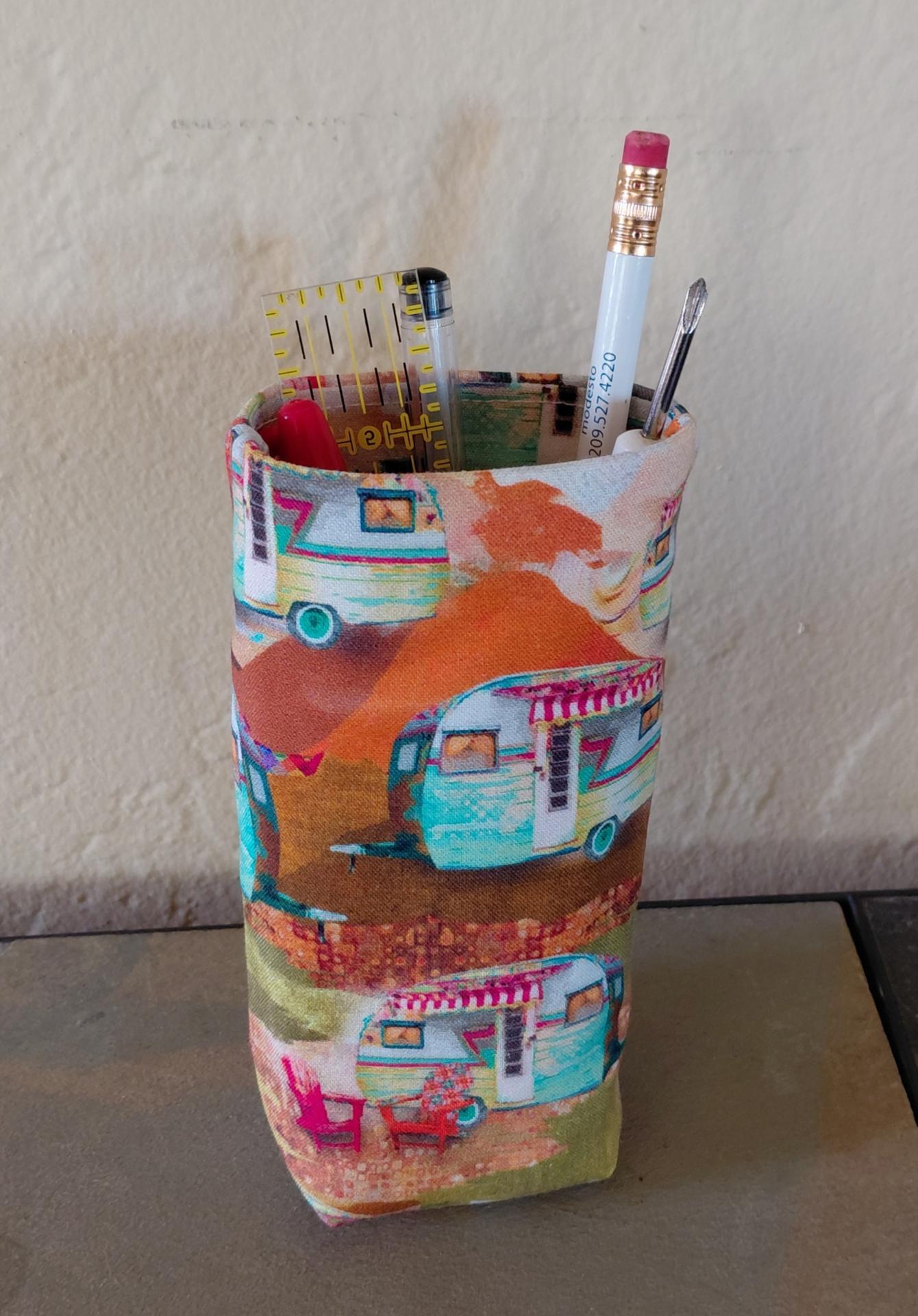 Camping Print Eyeglasses Holder, Glasses Stand, Glasses Holder, Weighted Stand-up Glasses Pouch, Camping Lover Gift