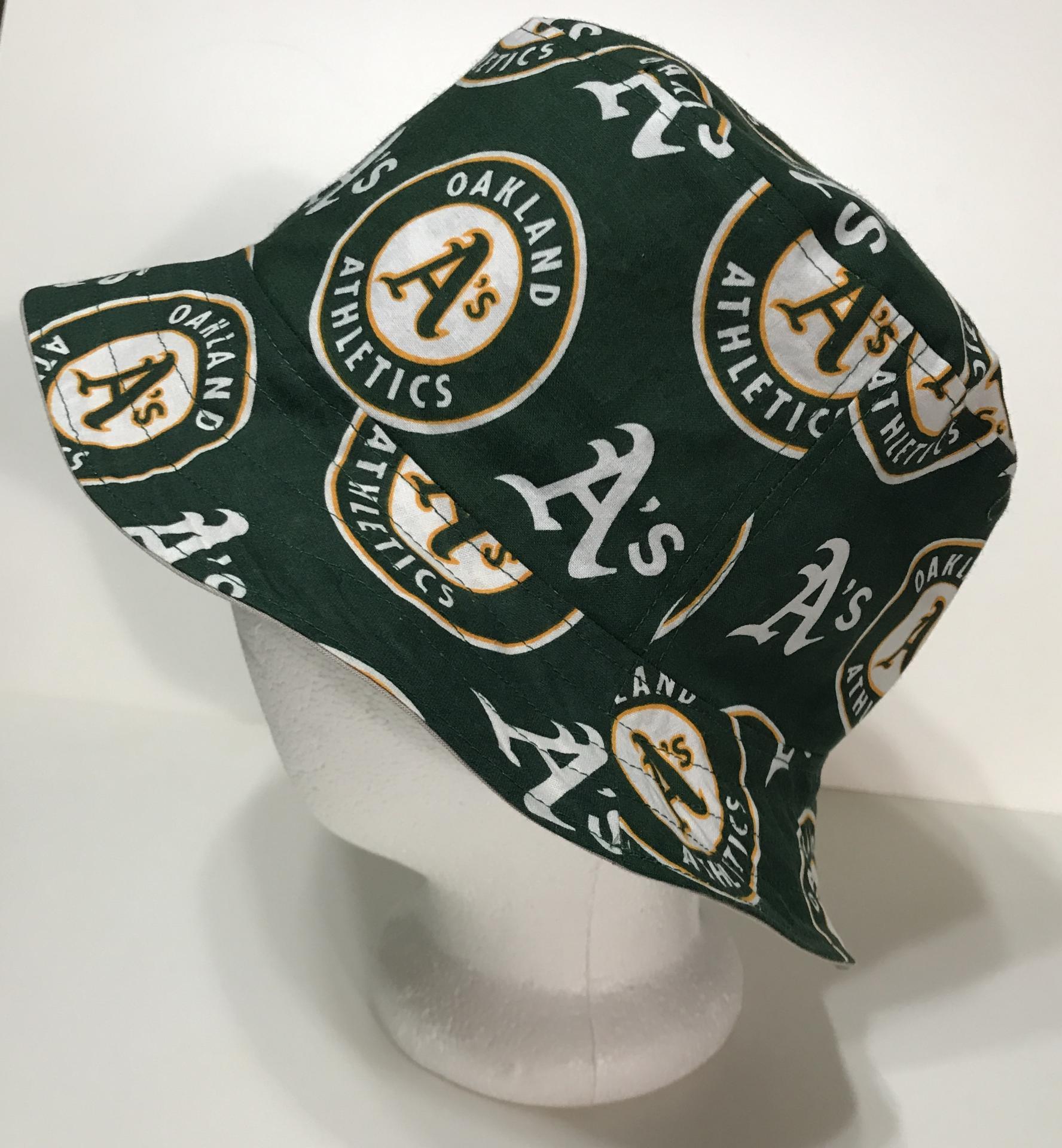 Reversible Oakland A’s Bucket Hat, Home & Away Road Gray Hat, Unisex Sizes S-XXL, cotton, handmade, floppy hat, sun hat, adult or older children