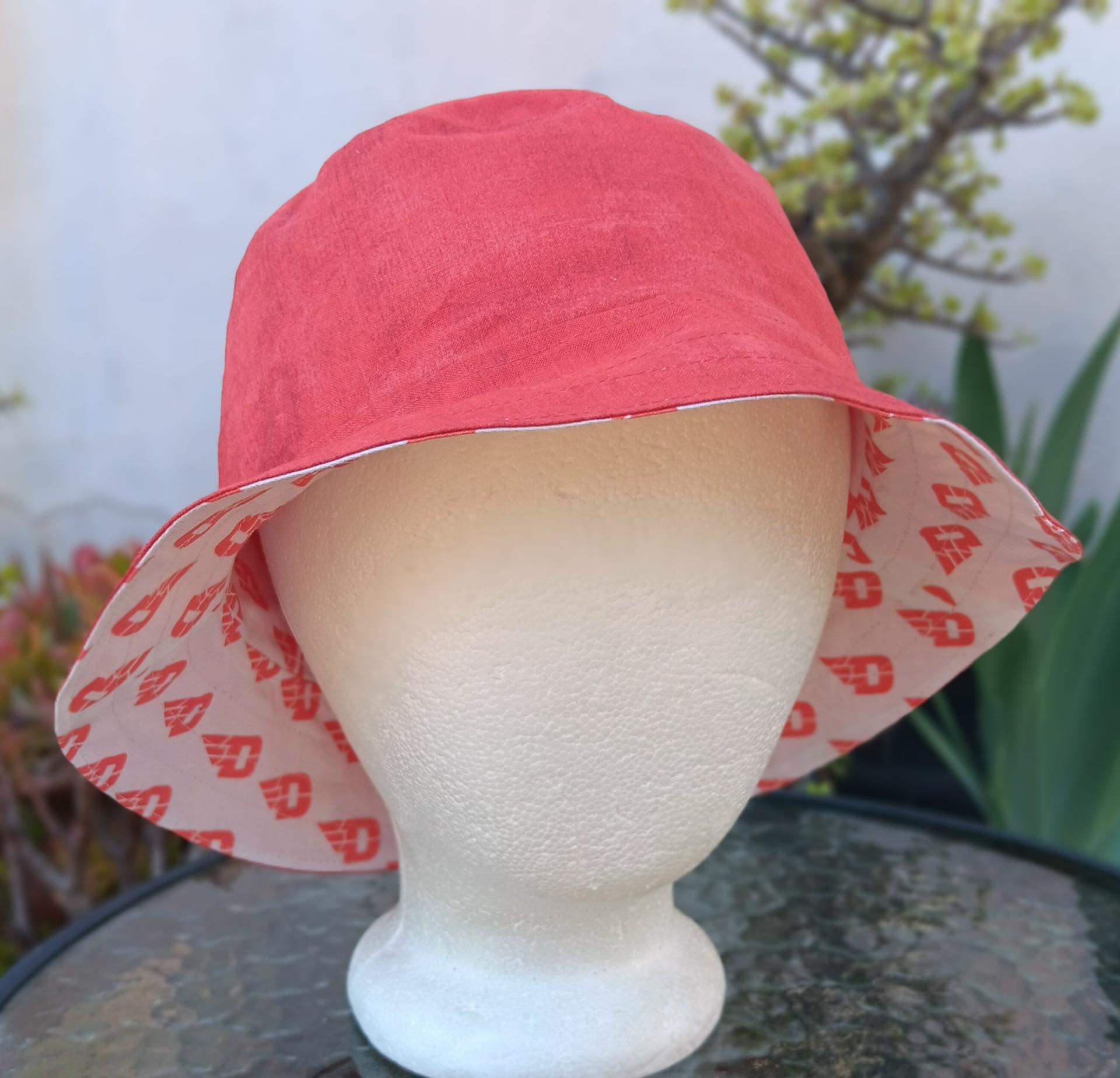 University of Dayton Flyers Bucket Hat, Handmade, Reversible to Red, Size LARGE, summer hat, fishing hat, floppy hat