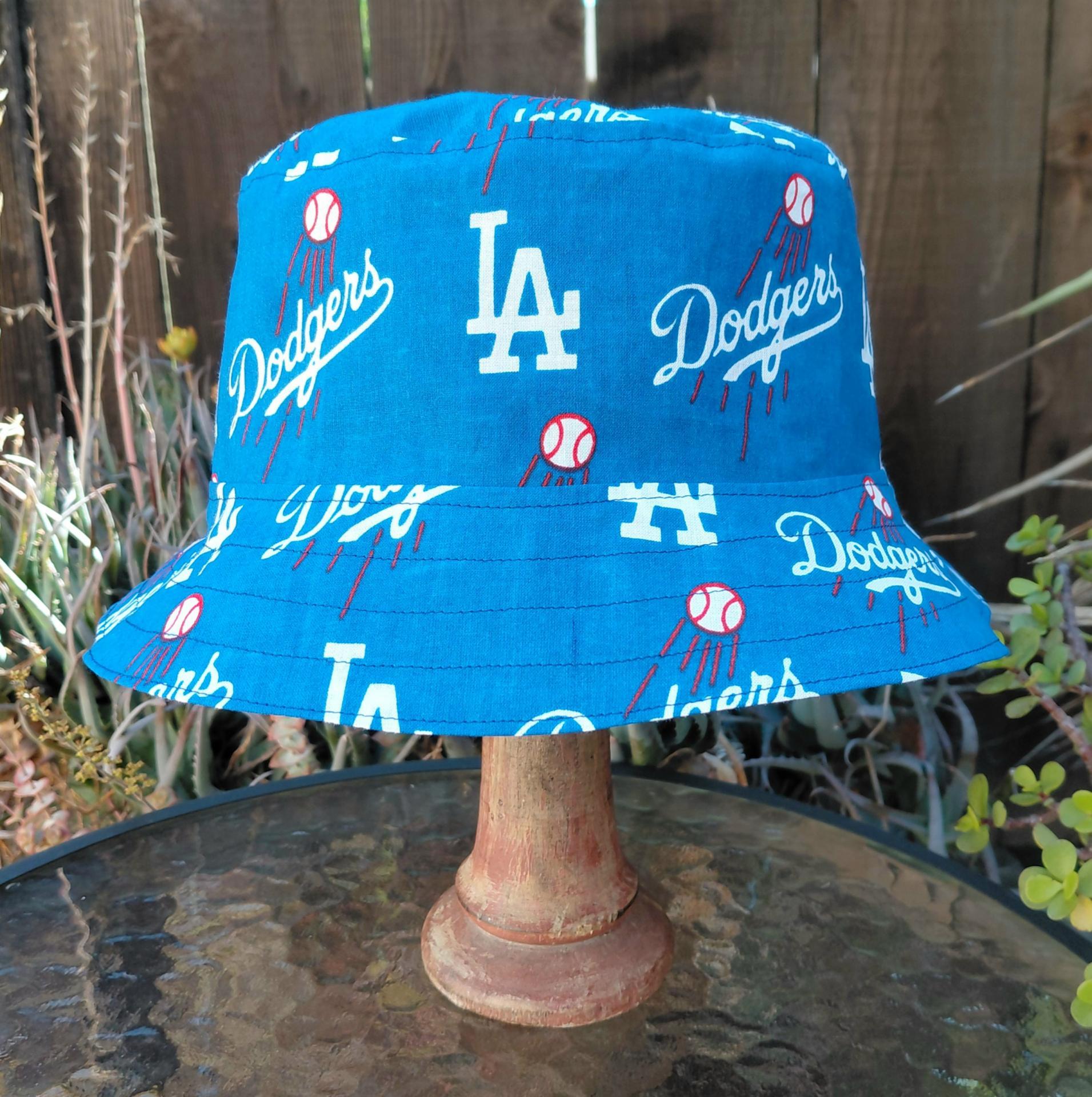 Dodgers Bucket Hat, Handmade, Reversible to Blue, Unisex Sizes up to 4XL, fishing hat, ponytail hat, sun hat, floppy hat, baseball
