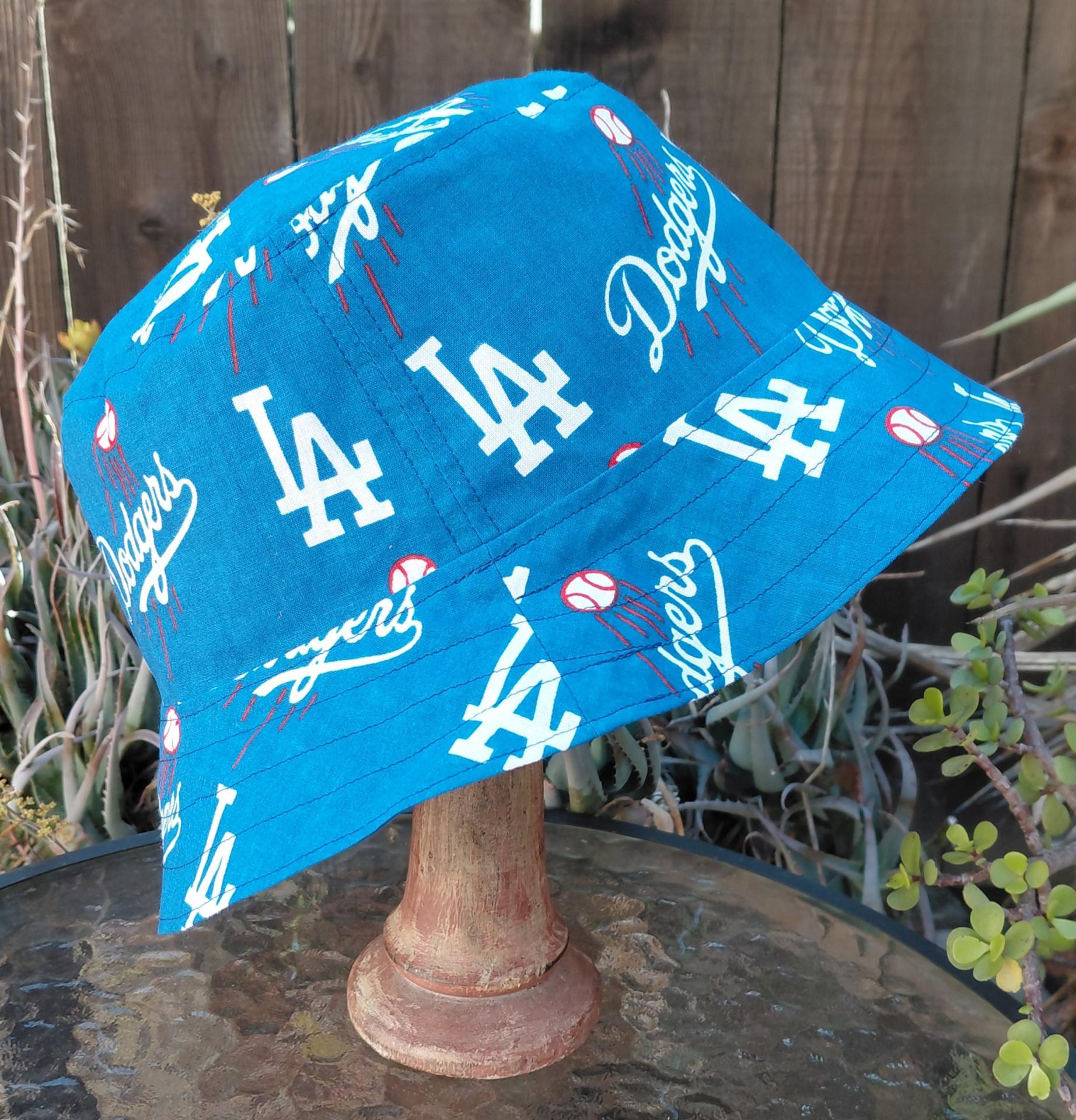 Dodgers Bucket Hat, Handmade, Reversible to Blue, Unisex Sizes up to 4XL, fishing hat, ponytail hat, sun hat, floppy hat, baseball