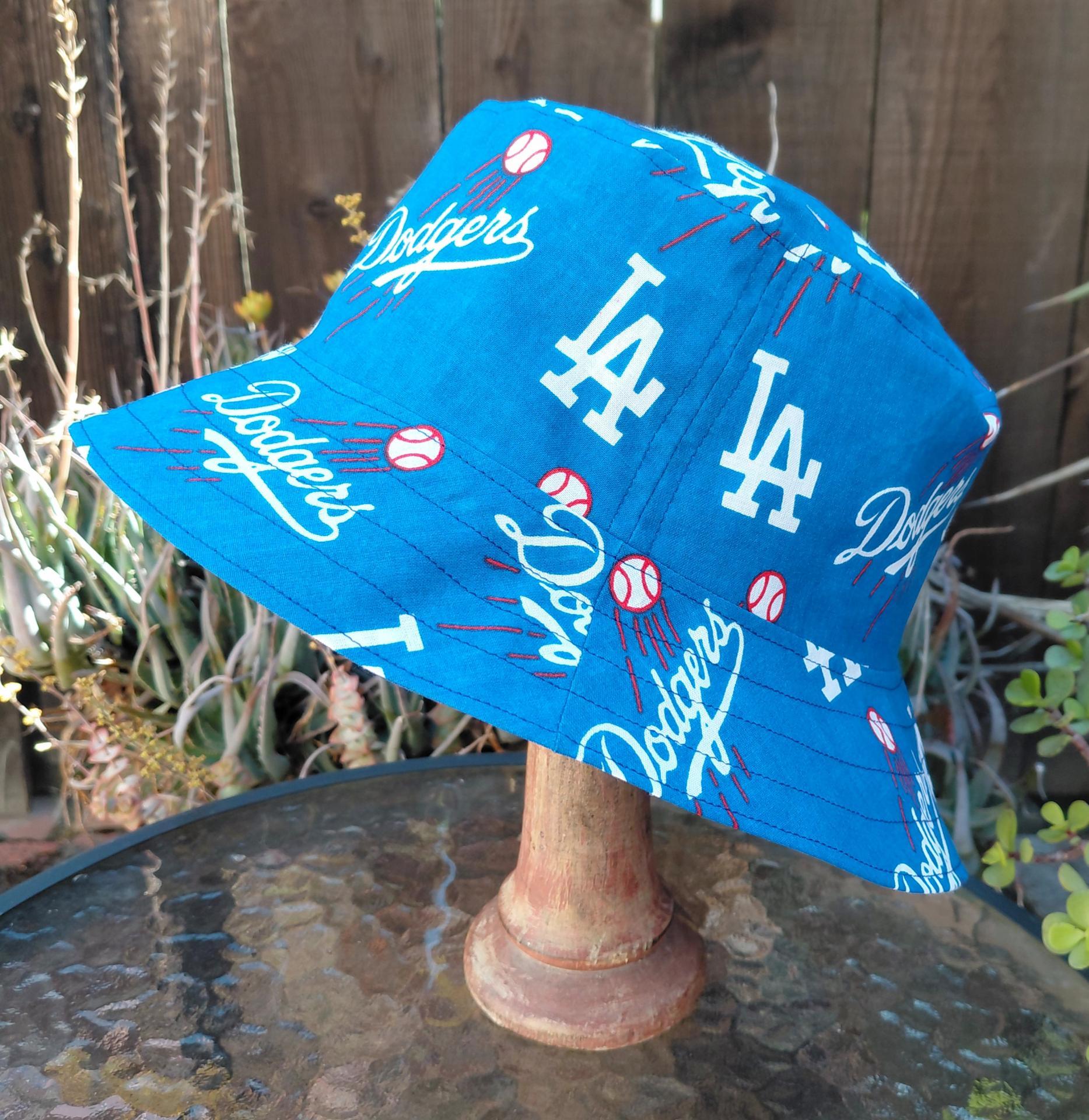 Dodgers Bucket Hat, Handmade, Reversible to Blue, Unisex Sizes up to 4XL, fishing hat, ponytail hat, sun hat, floppy hat, baseball