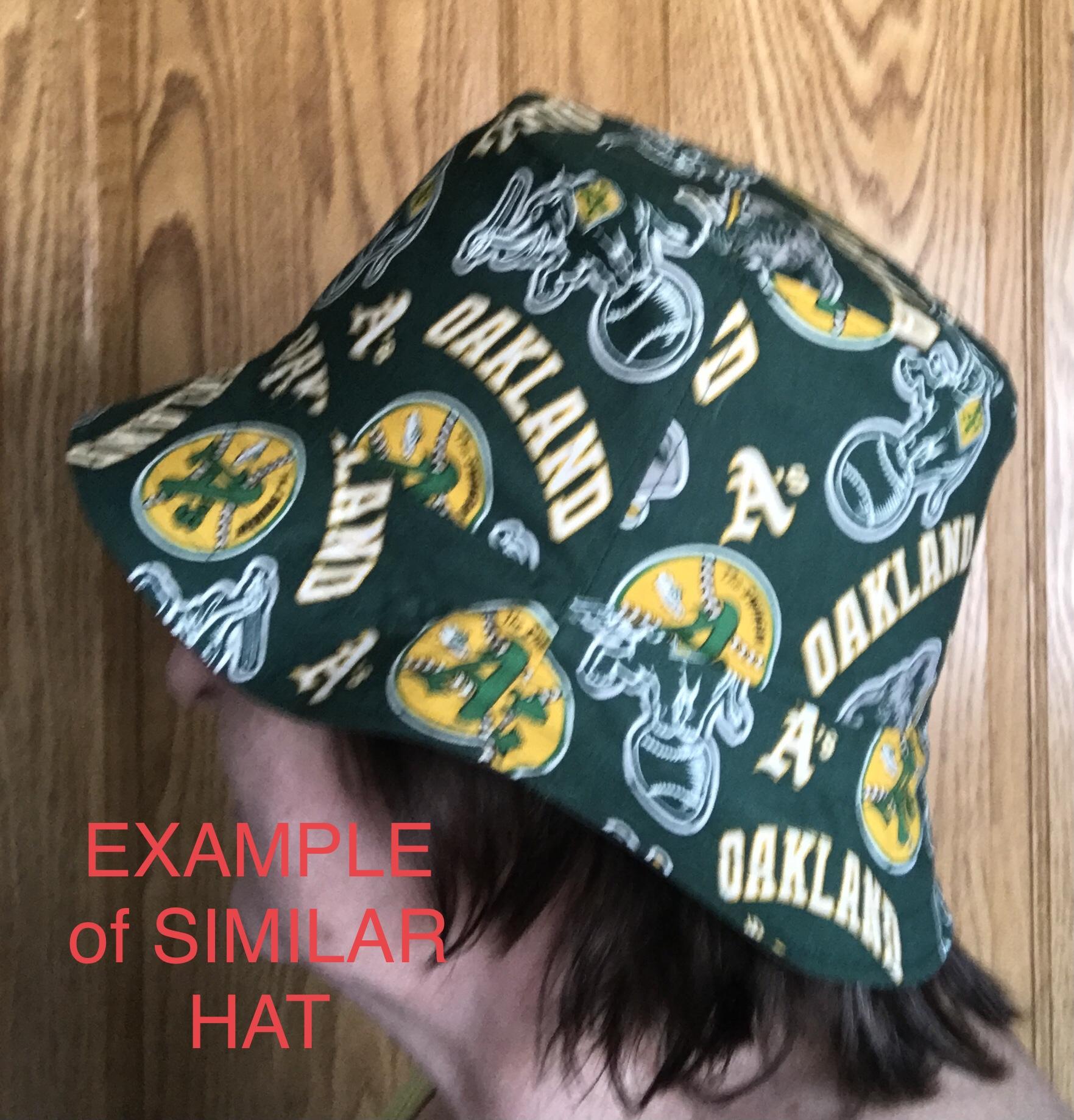 Oakland A’s Theme Bucket Hat, Golden Yellow, Reversible, Unisex Sizes S-XXL, cotton, fishing hat, sun hat, floppy hat, adults or older children