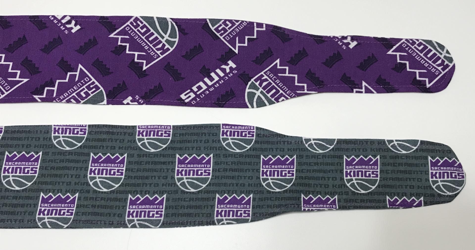 3” Wide Sacramento Kings hair tie, hair wrap, headband, pin up, self tie, scarf, neckerchief, retro, rockabilly, no wire