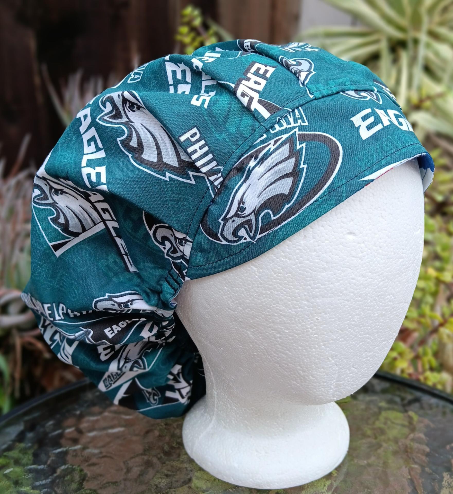 Bouffant Reversible Philadelphia Phillies / Eagles Scrub Cap, handmade, adjustable, nurse, technician, doctor, food service