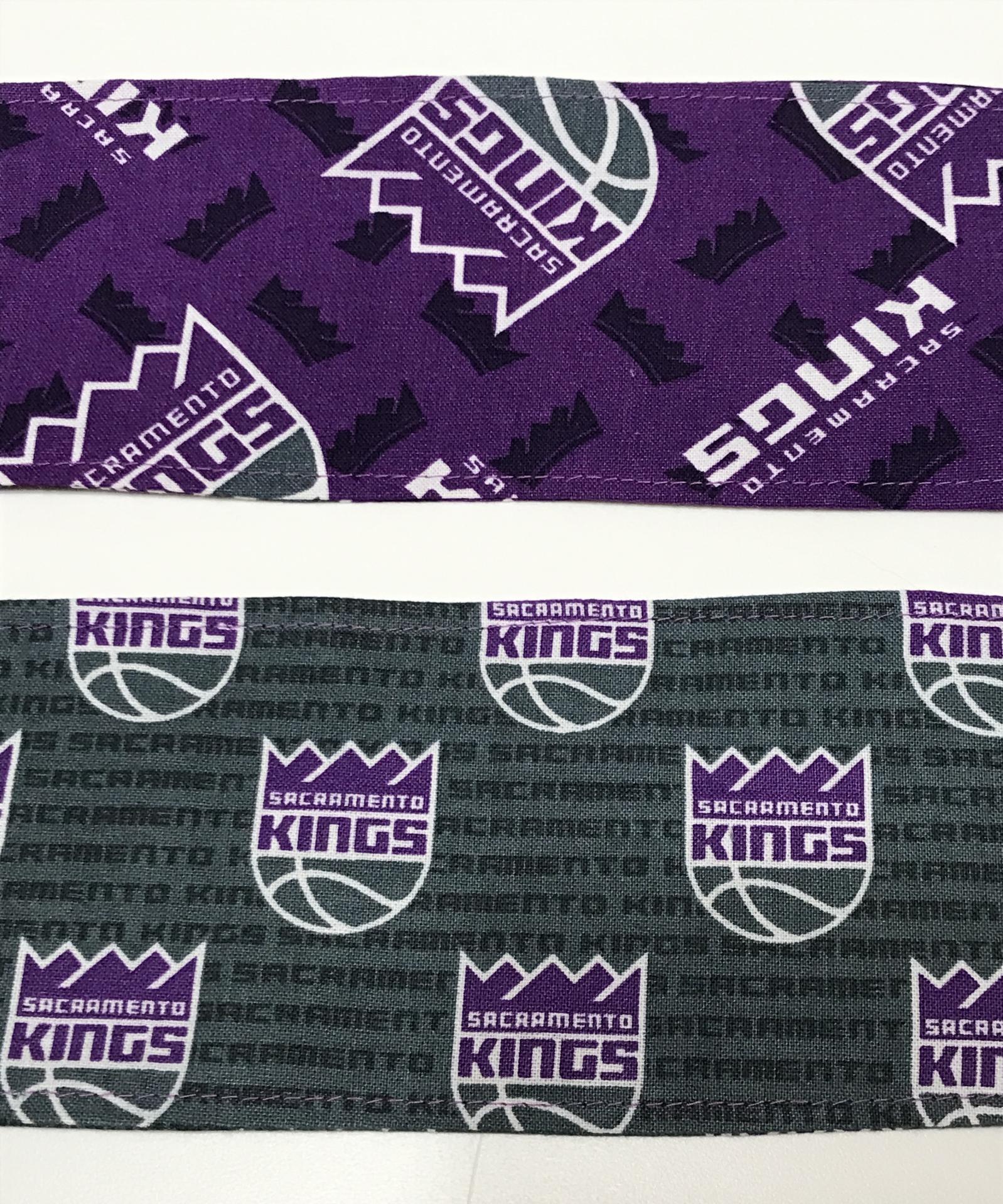 3” Wide Sacramento Kings hair tie, hair wrap, headband, pin up, self tie, scarf, neckerchief, retro, rockabilly, no wire