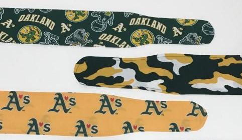 3” Wide Oakland A’s hair tie, Oakland Athletics headband, pin up, self tie, scarf, neckerchief, retro, rockabilly