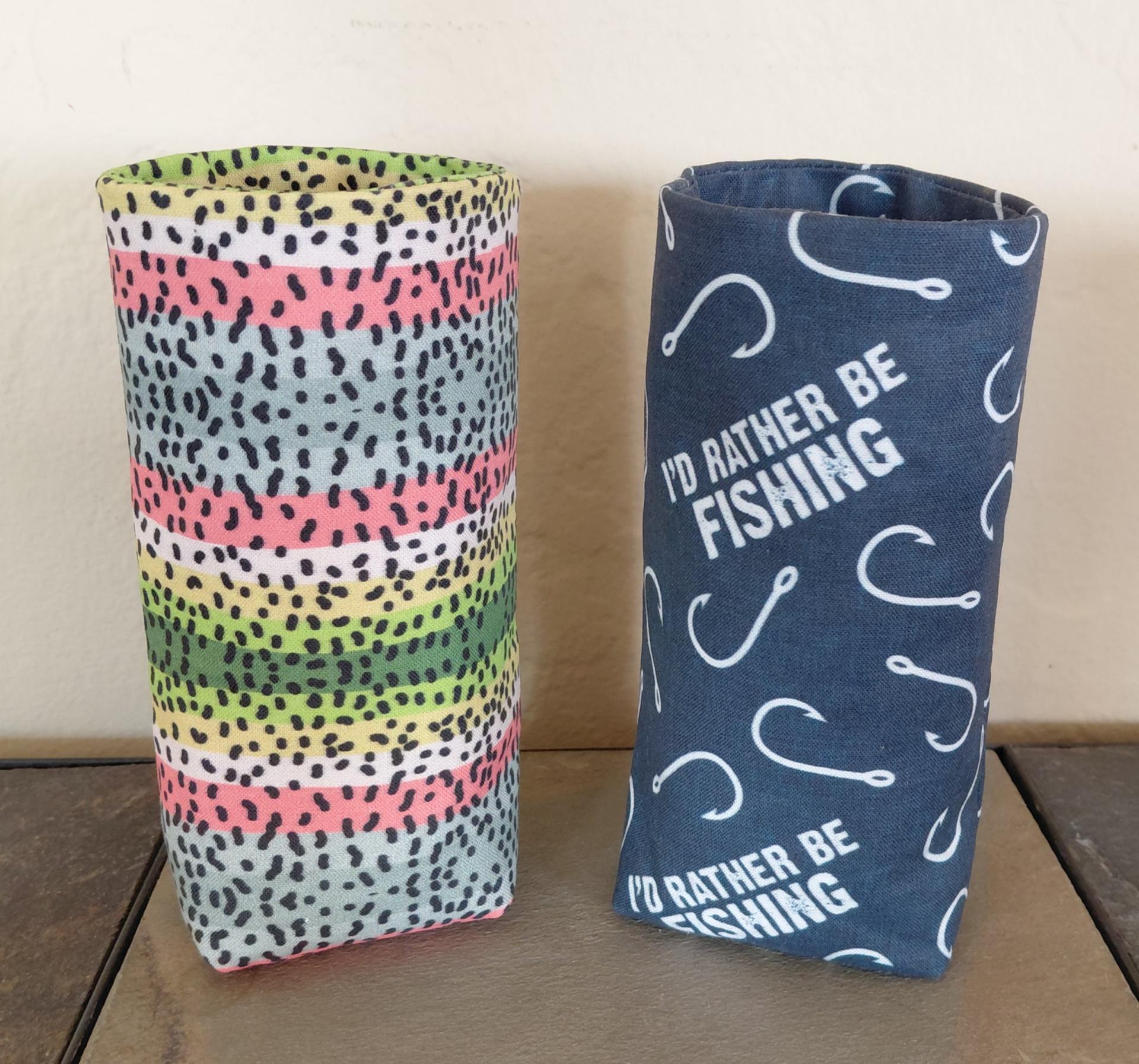 Fishing Theme Upright Eyeglasses Holder, Glasses Stand, Eyeglasses Cup, Weighted Fabric Eyeglasses Case, Fishing Gift, Handmade