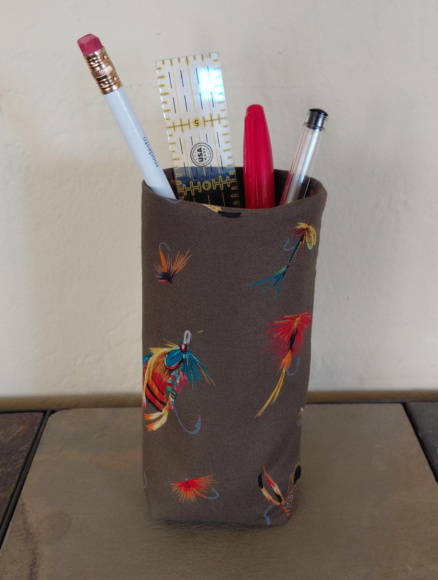 Fly Fishing Upright Eyeglasses Holder, Glasses Stand, Eyeglasses Cup, Weighted Fabric Eyeglasses Case, Trout Fishing Gift, Handmade