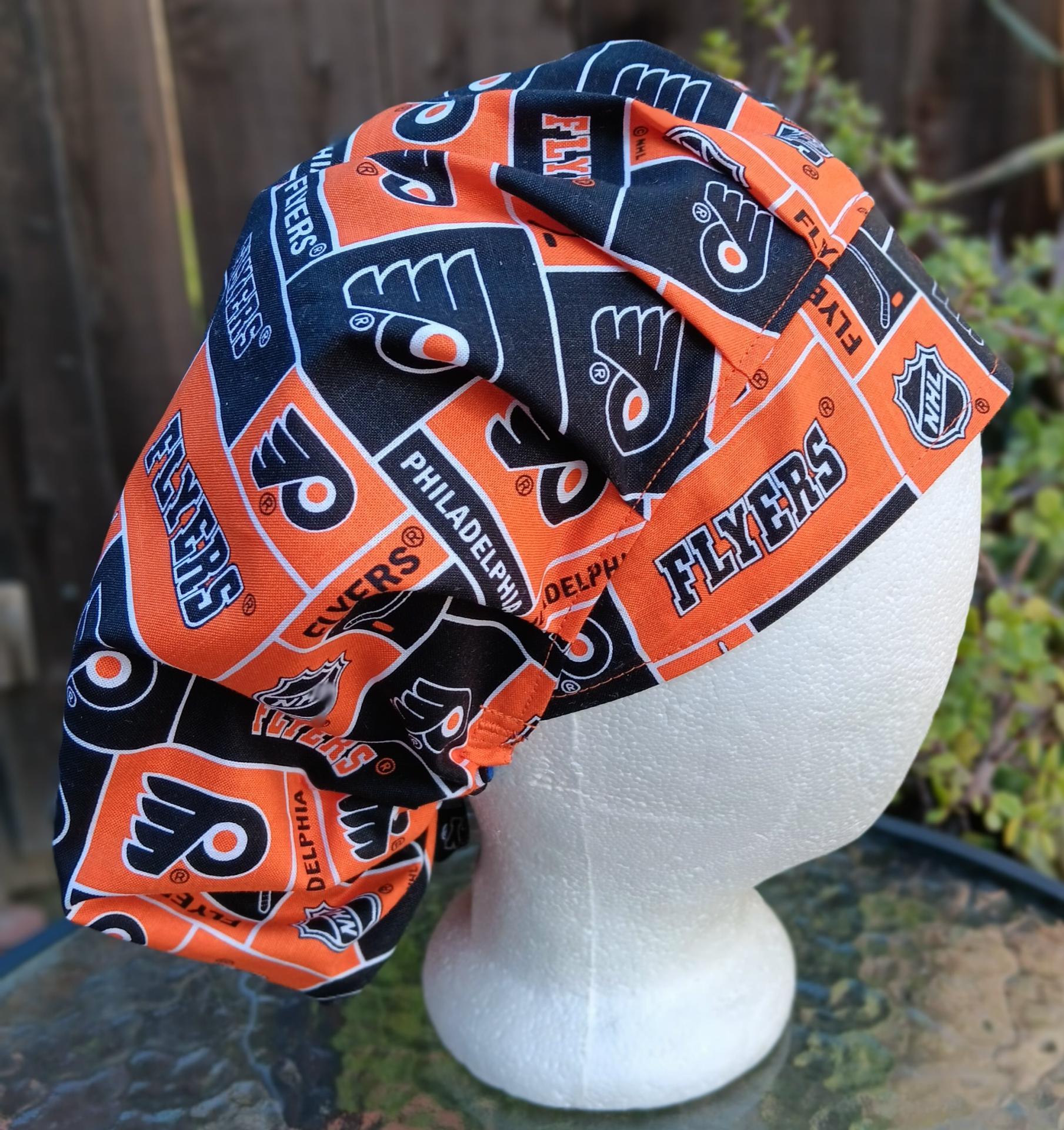 Bouffant Reversible Philadelphia Phillies / Flyers scrub cap, adjustable, nurse, technician, doctor, food service, handmade