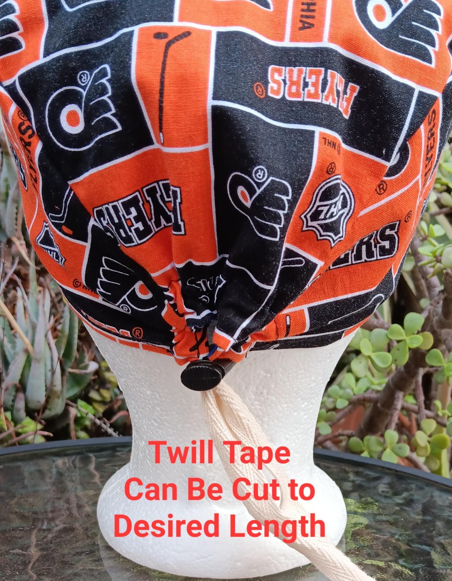 Toggle Cord Lock Reversible Philadelphia 76ers / Flyers scrub cap, handmade, for short hair, adjustable, for nurse, dentist, technician, food service