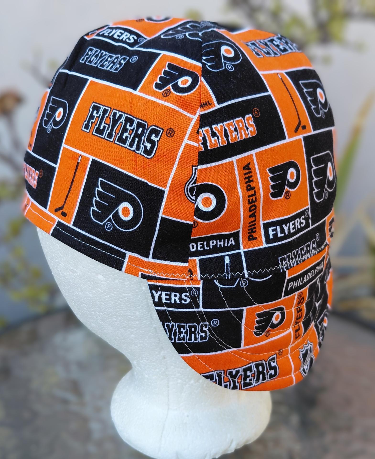 Reversible Philadelphia 76ers / Flyers Welding Cap, handmade, 4-panel, no band, 100% cotton, Philadelphia sports teams, welder gift