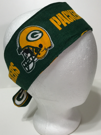 3” wide Green Bay Packers hair tie, hair wrap, headband, head wrap, pin up, self tie, scarf, retro, rockabilly, handmade