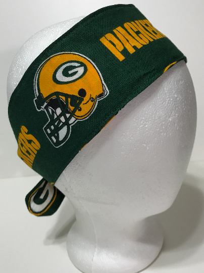 3” wide Green Bay Packers Headband, Wisconsin, hair tie, hair wrap, head wrap, pin up style, self tie, scarf, retro, rockabilly, handmade