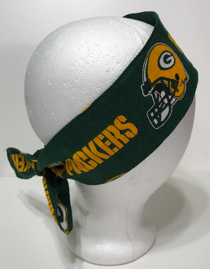 3” wide Green Bay Packers hair tie, hair wrap, headband, head wrap, pin up, self tie, scarf, retro, rockabilly, handmade