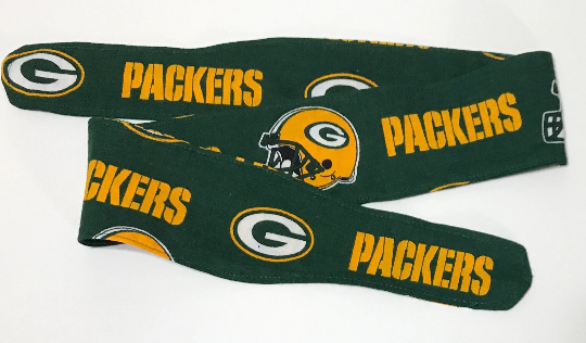 3” wide Green Bay Packers hair tie, hair wrap, headband, head wrap, pin up, self tie, scarf, retro, rockabilly, handmade