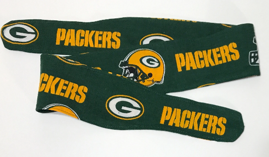 3” wide Green Bay Packers Headband, Wisconsin, hair tie, hair wrap, head wrap, pin up style, self tie, scarf, retro, rockabilly, handmade