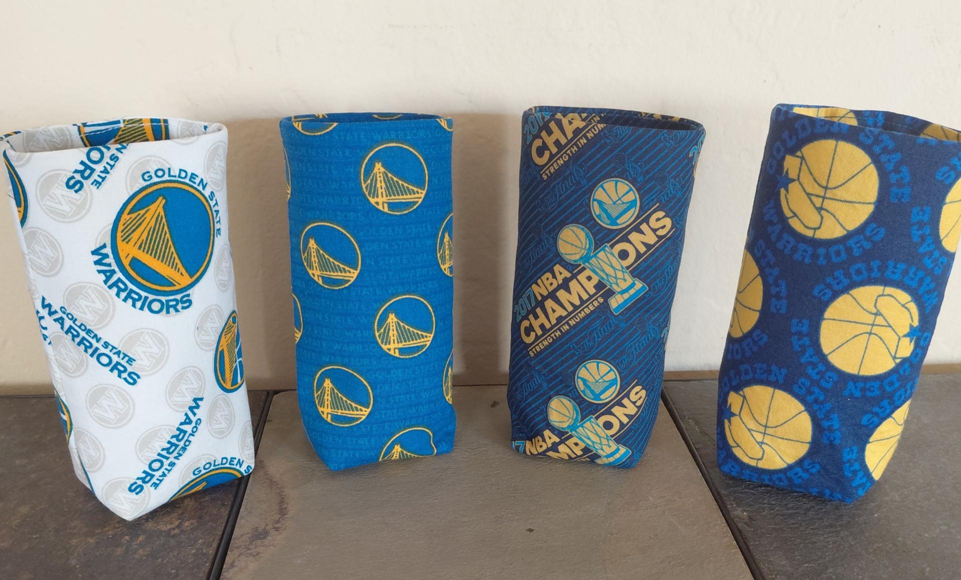 Golden State Warriors Upright Eyeglasses Holder, Handmade, Standing Weighted Glasses Case, Fabric Glasses Stand, GSW Gift