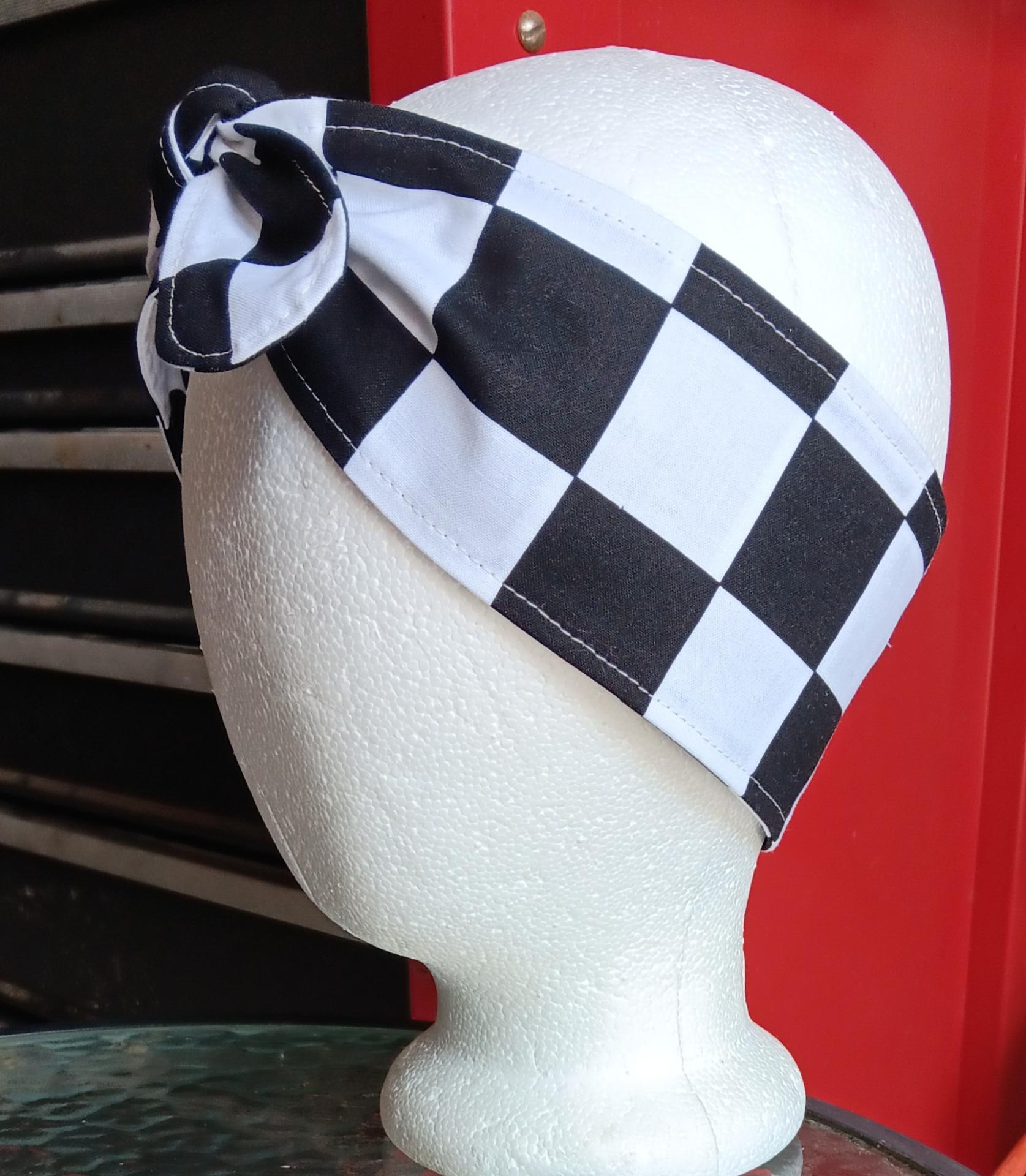 3” Wide Rockabilly headbands, hair wrap, pin up, scarf, hair tie, retro, diner music cars jukebox checks, red black white aqua