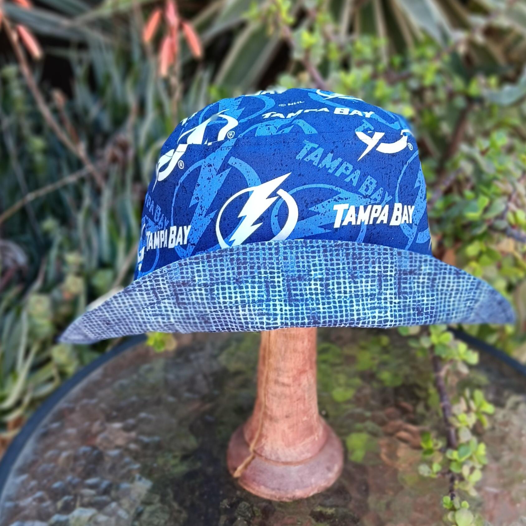 Tampa Bay Lightning Bucket Hat, Reversible, Unisex Sizes up to 4XL, Cotton, Handmade, summer fishing hat, ponytail sun hat, floppy hat