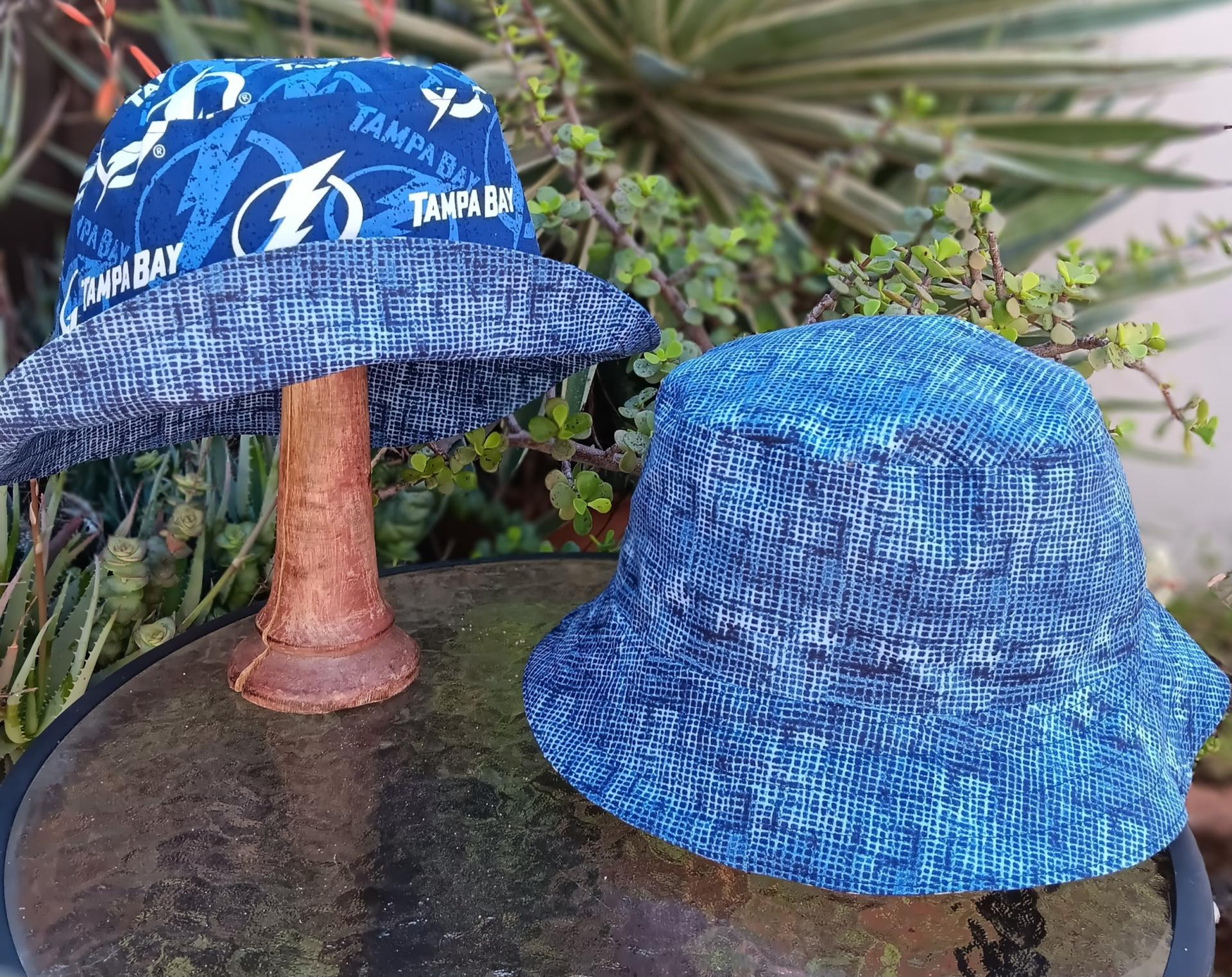 Tampa Bay Lightning Bucket Hat, Reversible, Unisex Sizes S-XXL, Cotton, Handmade, summer fishing hat, ponytail sun hat, floppy hat