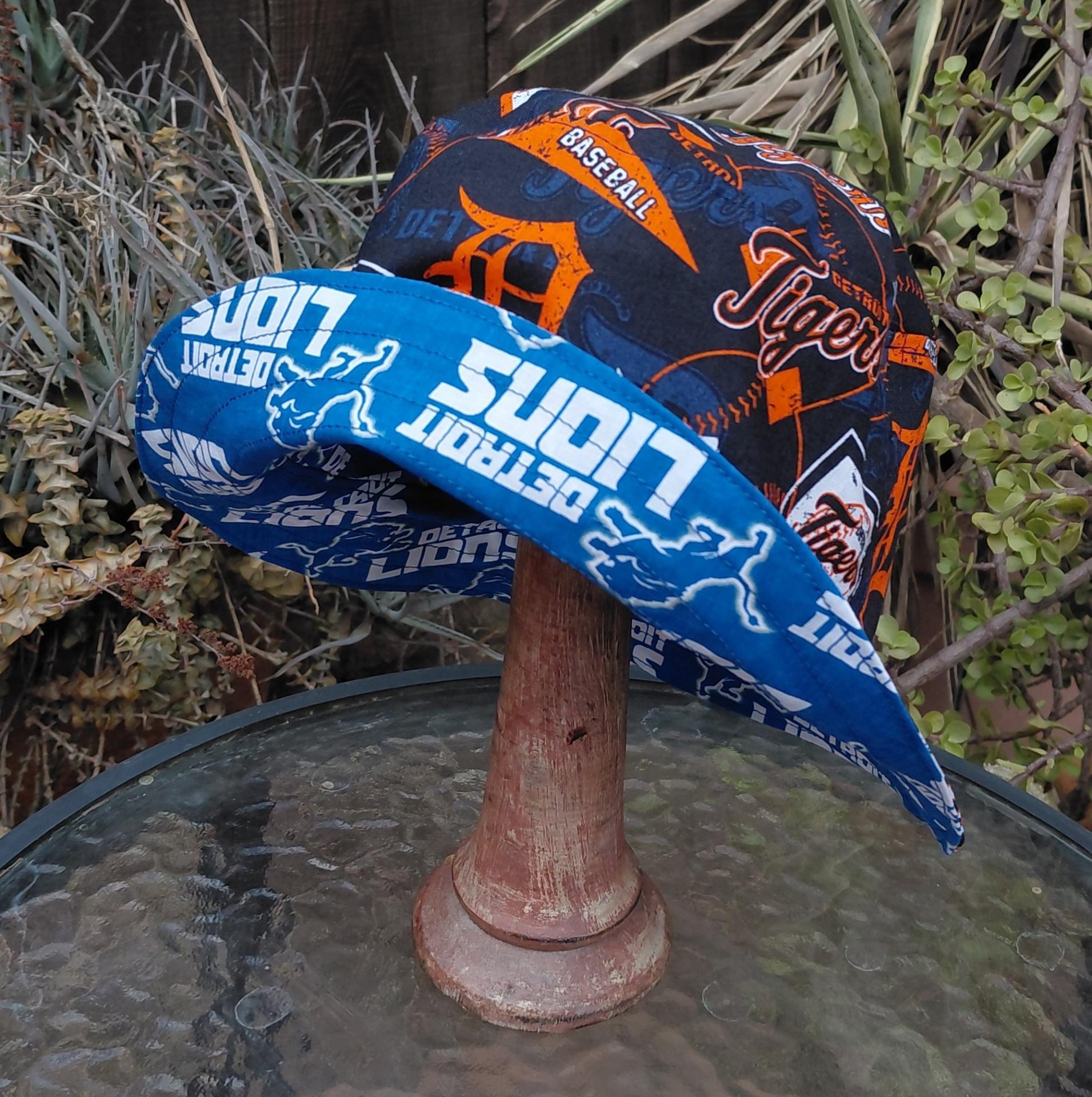 Detroit Lions / Tigers Bucket Hat, Handmade, Reversible, Sizes up to 4XL, Michigan sports, summer hat, fishing hat, sun hat, floppy hat, ponytail hat