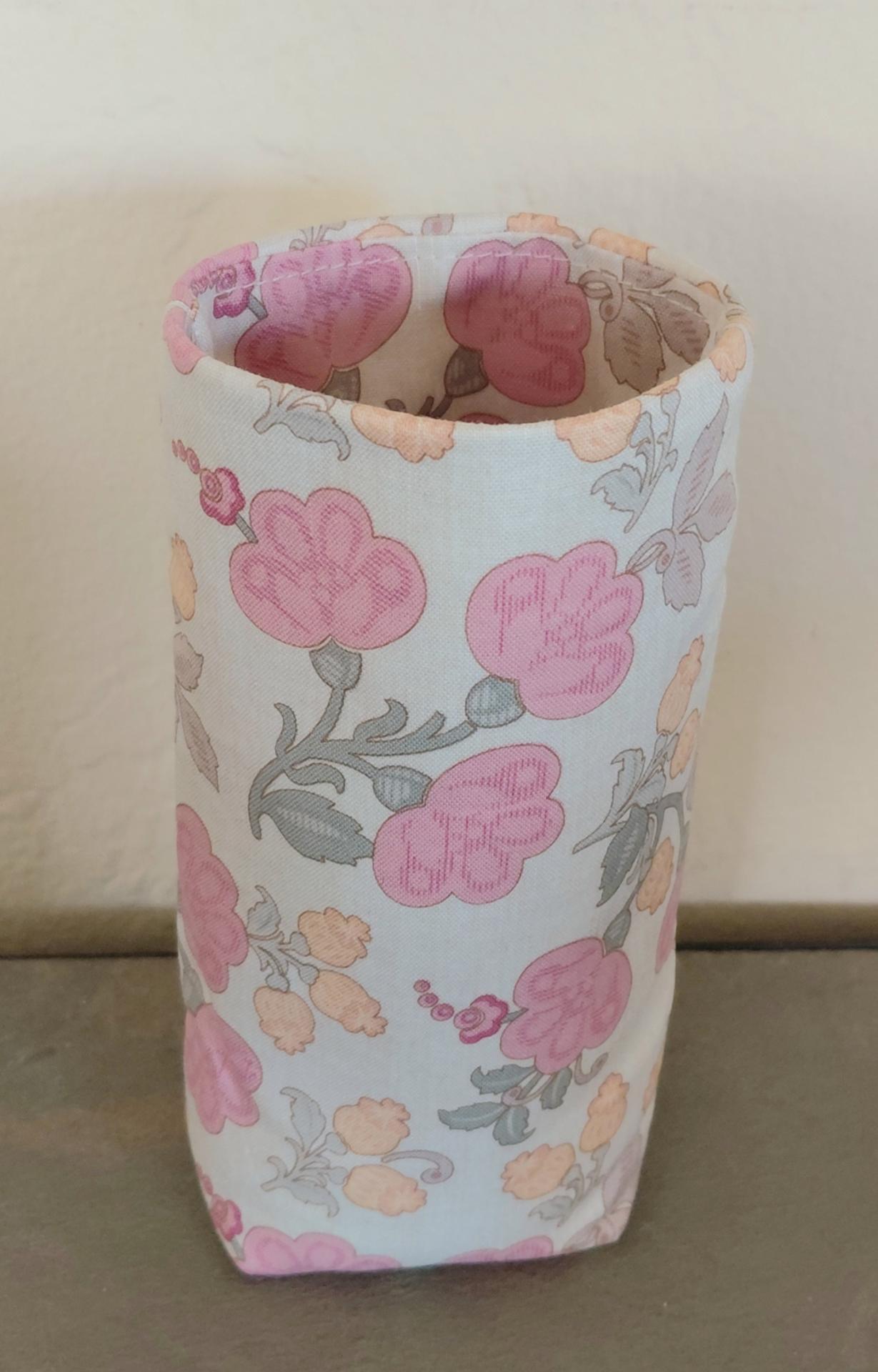 Floral Upright Eyeglasses Holder, Glasses Stand, Glasses Holder, Weighted Stand-up Glasses Pouch, Botanical, Pink Green Gold Cream Pastels