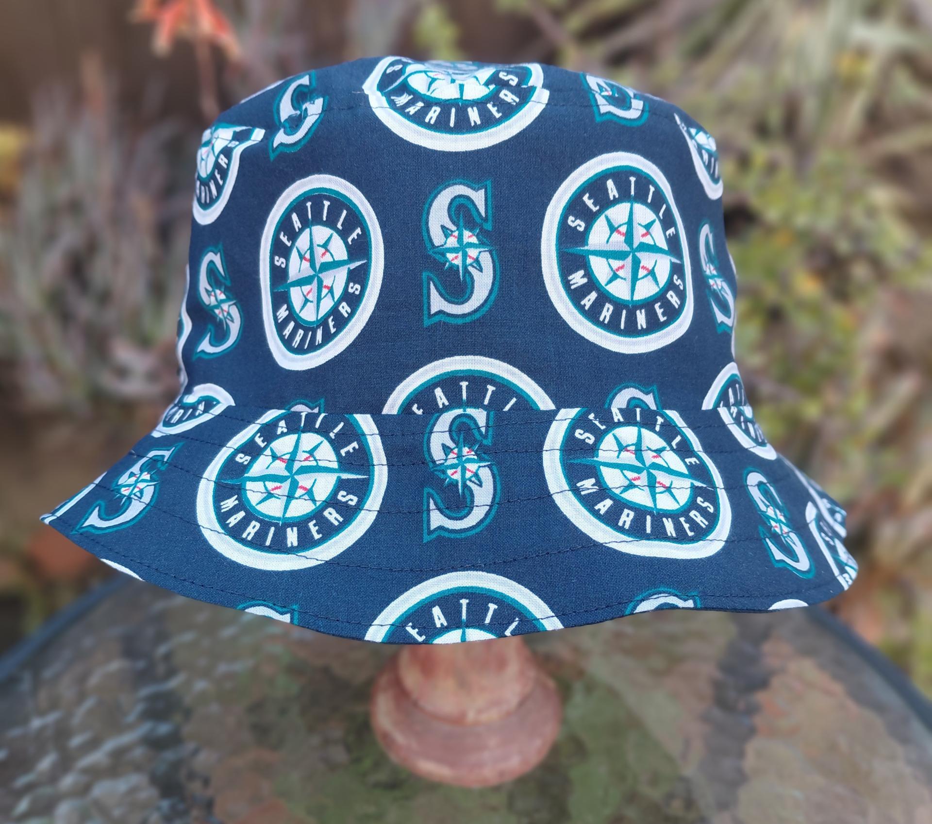 Seattle Seahawks / Mariners Bucket Hat, Handmade, Reversible, Sizes XS to 4XL, ponytail hat, fishing hat, sun hat, floppy hat, ponytail hat, football, baseball