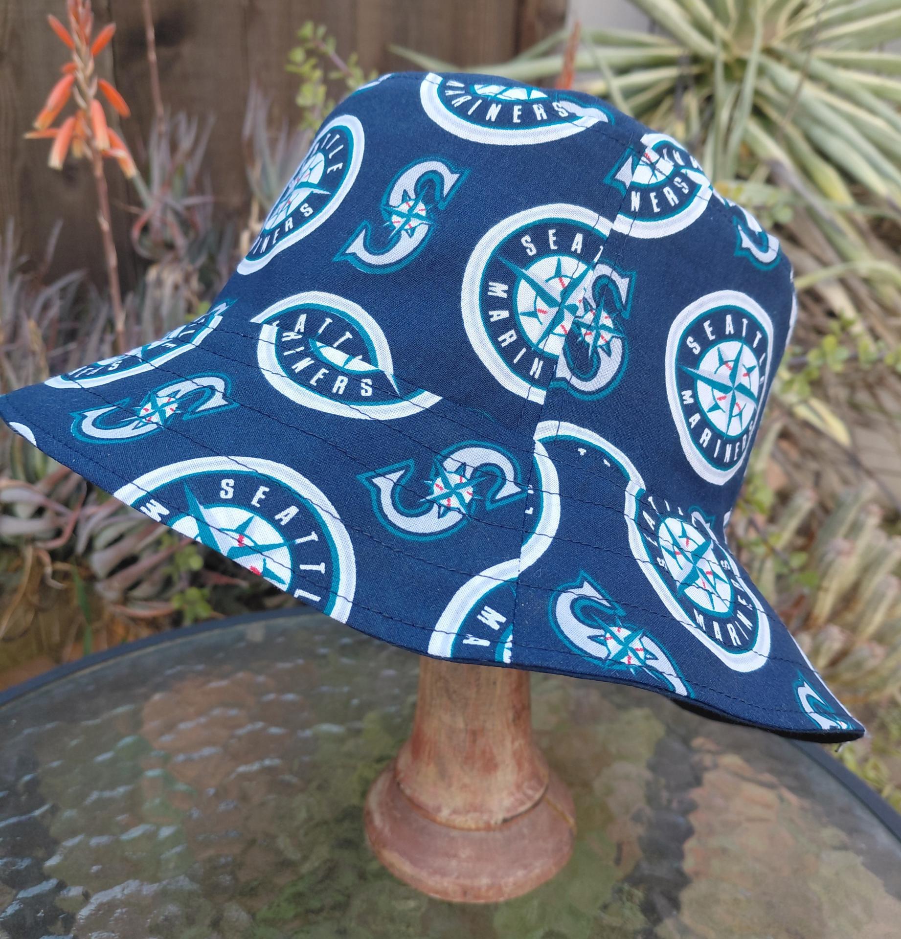 Seattle Seahawks / Mariners Bucket Hat, Handmade, Reversible, Sizes XS to 4XL, ponytail hat, fishing hat, sun hat, floppy hat, ponytail hat, football, baseball