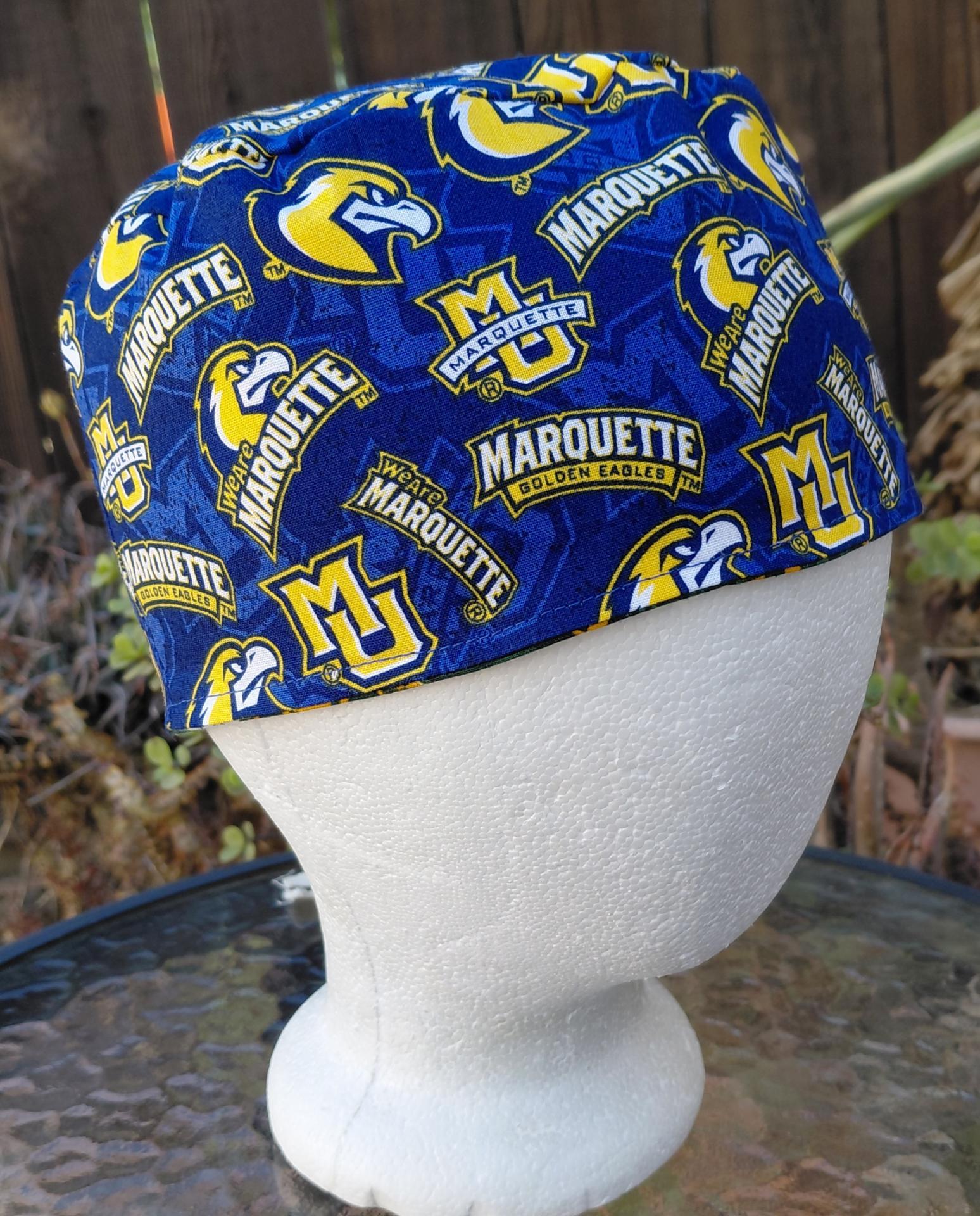 Reversible Wisconsin Teams Scrub Cap, handmade, adjustable, short hair, gift for nurse, dentist, technician, food service
