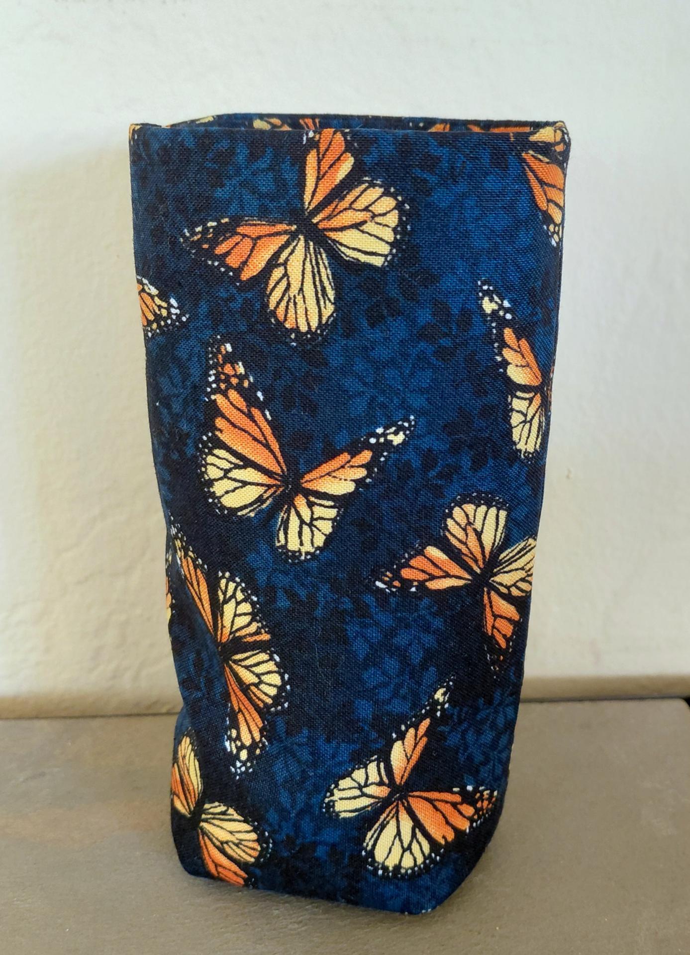 Monarch Eyeglass Holder, Glasses Stand, Eyeglasses Case, Weighted Stand-up Glasses Pouch, Butterfly Lover Gift