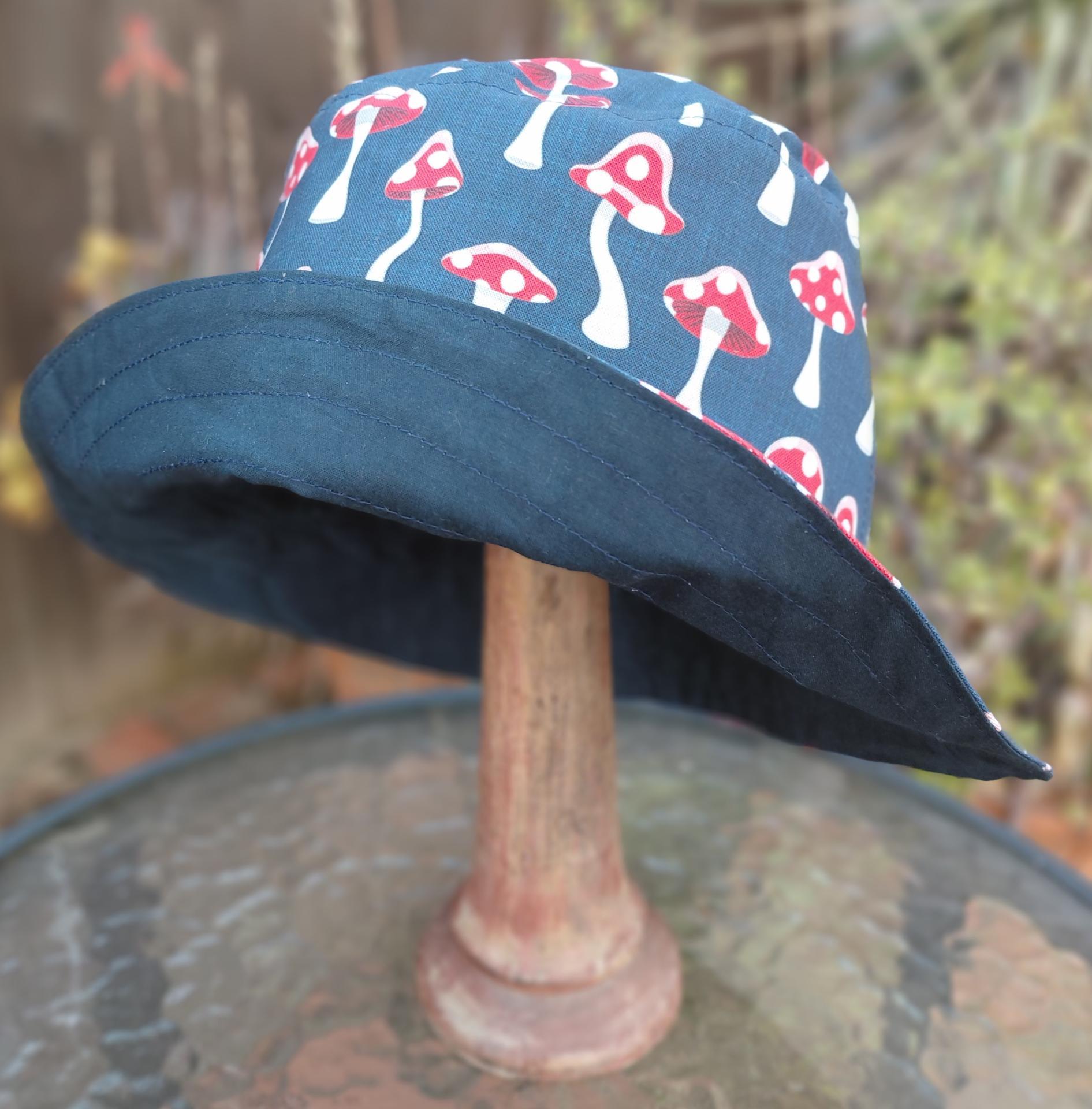 Mushrooms Bucket Hat, Red and White Mushroom Hat, Sizes up to 4XL, floppy hat, fishing hat, sun hat, beach hat, cottagecore, woodland style, festival hat