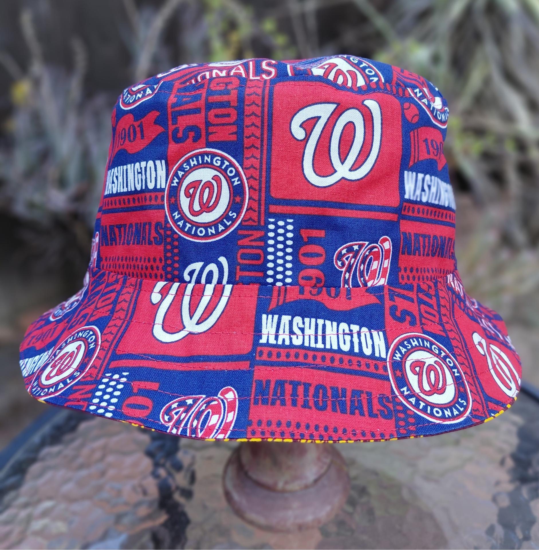 Washington Commanders / Nationals Bucket Hat, Handmade, Reversible, Sizes up to 4XL, summer hat, fishing hat, sun hat, floppy hat, ponytail hat