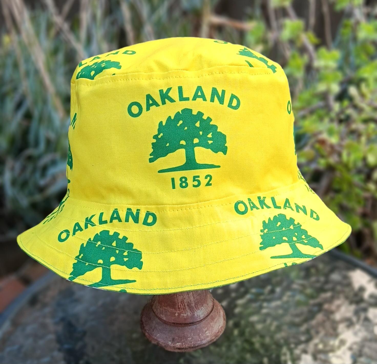 City of Oakland Flag Bucket Hat, Sizes up to 4XL, 1852 Tree flag, reversible, fishing hat, sun hat, floppy hat, adults or older children