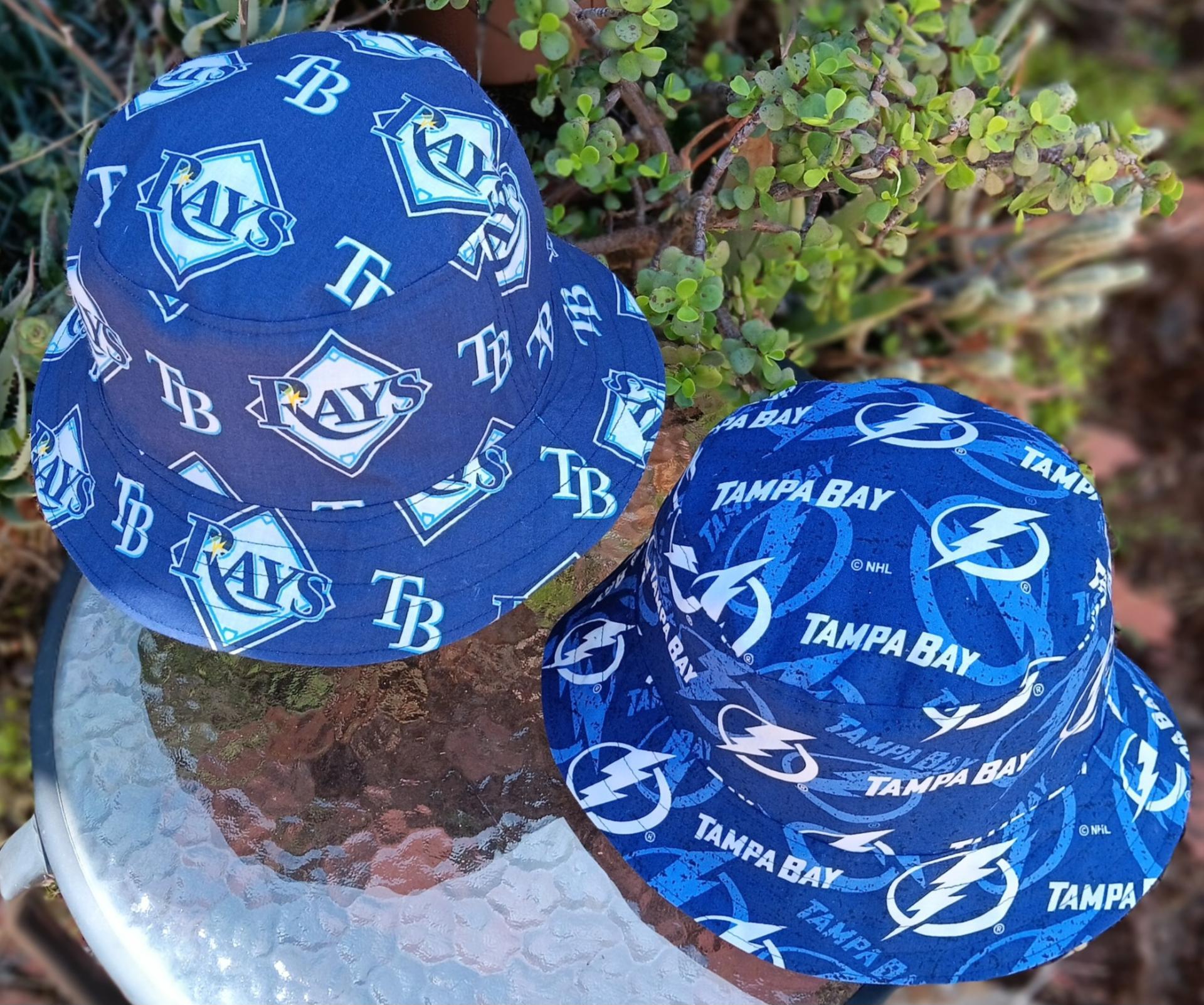 Tampa Bay Rays / Lightning Bucket Hat, Handmade, Reversible, Unisex Sizes up to 4XL, Cotton, fishing hat, ponytail hat, sun hat, floppy hat