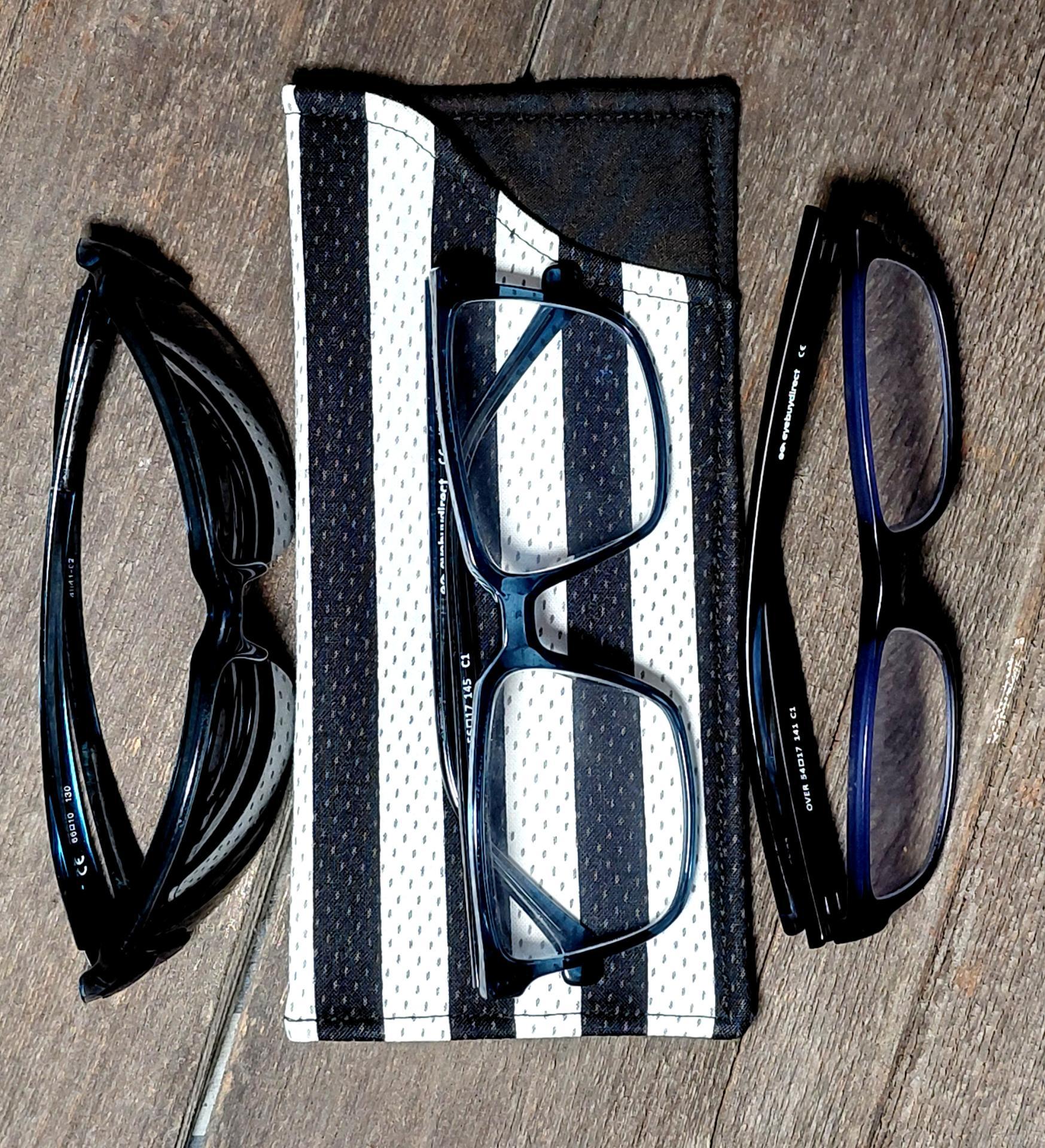 Referee Stripes Eyeglass Sleeve, Referee Appreciation Gift, Glasses Pouch, Black and White Sunglasses Case