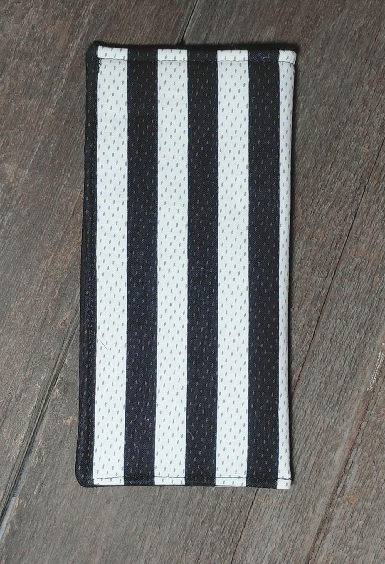 Referee Stripes Eyeglass Sleeve, Referee Appreciation Gift, Glasses Pouch, Black and White Sunglasses Case