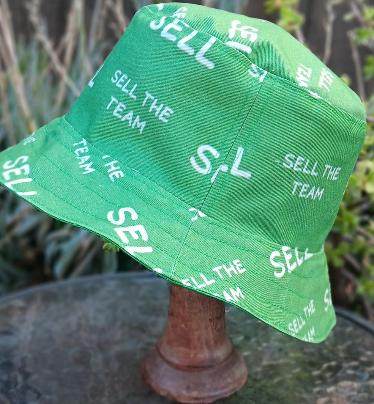SELL the Team Bucket Hat, Reversible to Green & White Drums, Unisex Sizes up ot 4XL, Oakland, floppy hat, sun hat, adults and older children