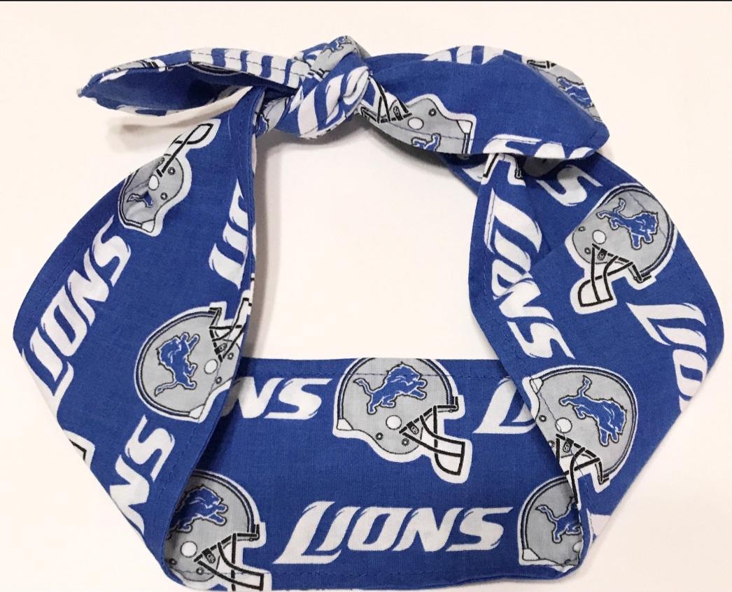 3” Wide Detroit / Michigan sports teams headbands, hair ties, scarf, Tigers, Lions, Pistons, Red Wings, handmade