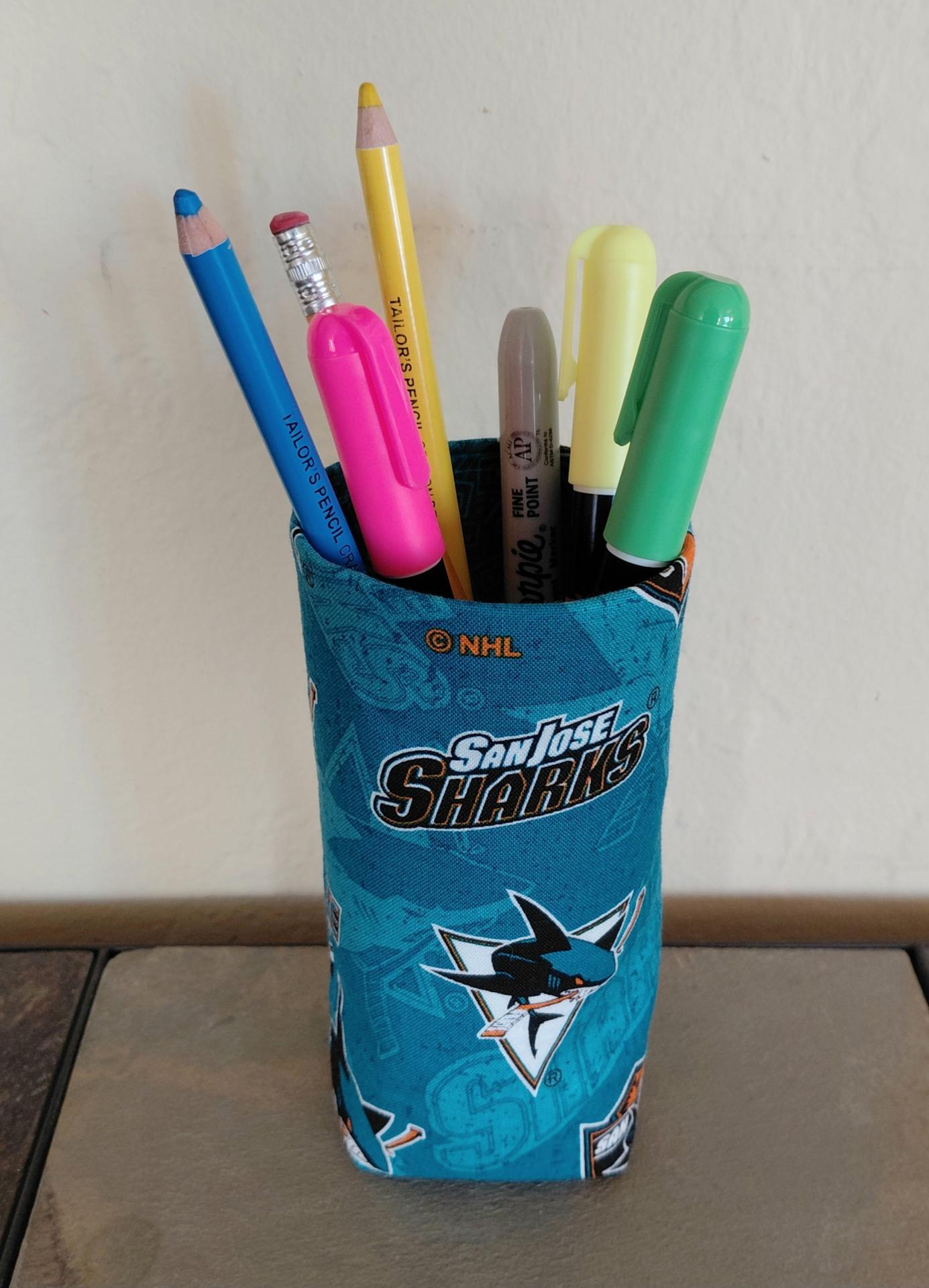 San Jose Sharks Upright Eyeglasses Holder, Handmade, Weighted Glasses Case, Glasses Stand, Eyeglasses Cup, Gift for Sharks fan, Hockey