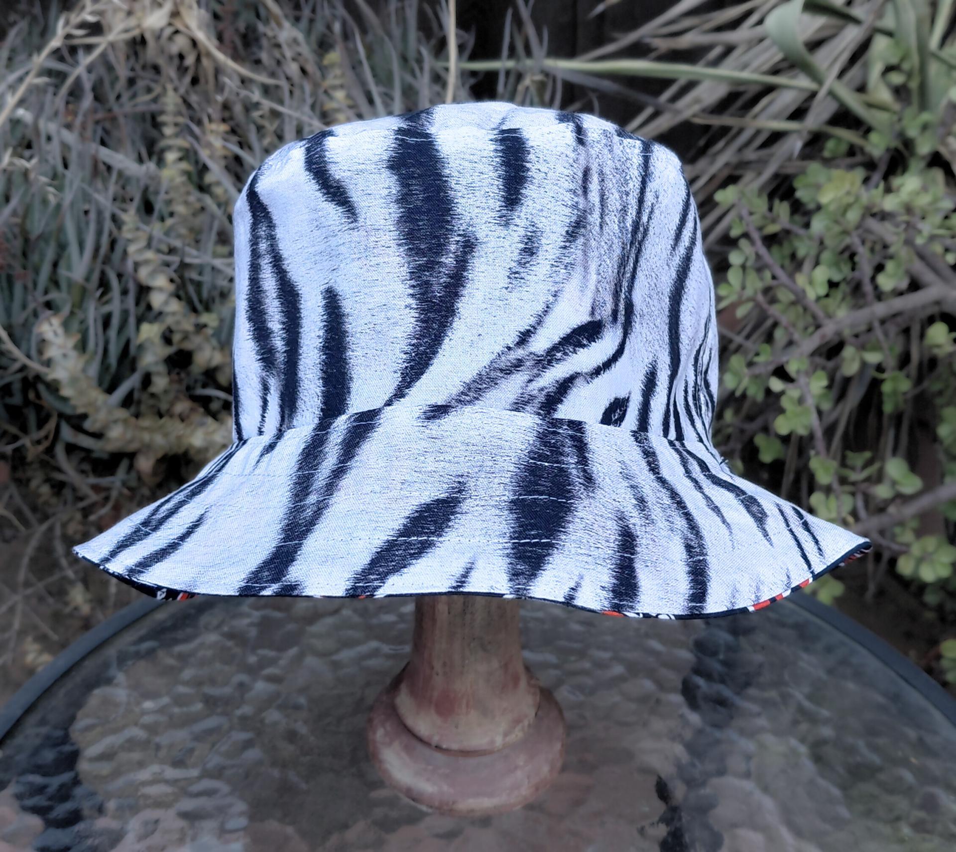 Cincinnati Bengals Bucket Hat, Handmade, Reversible to Tiger Stripes, Sizes up to 4XL, fishing hat, sun hat, summer hat, floppy hat
