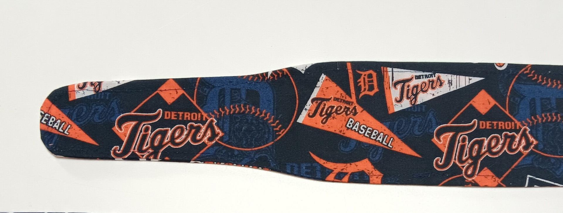 3” Wide Detroit Tigers headband, hair wrap, hair tie, head wrap, pin up style, retro, rockabilly, head scarf, handmade