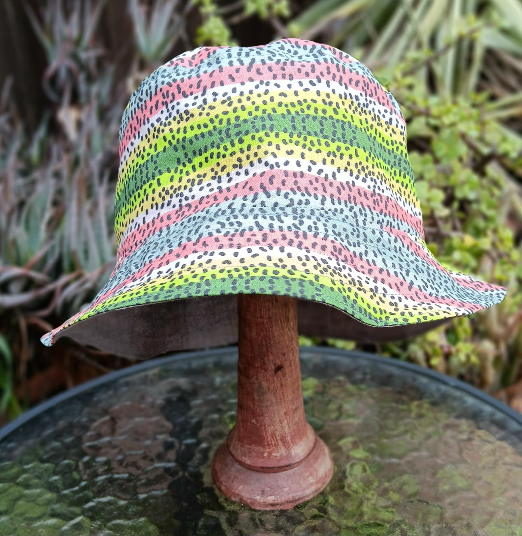 Trout Fishing Theme Bucket Hat, Fly Fishing, Reversible, Sizes up to 4XL, summer hat, fishing hat, sun hat, floppy hat, fisherman gift