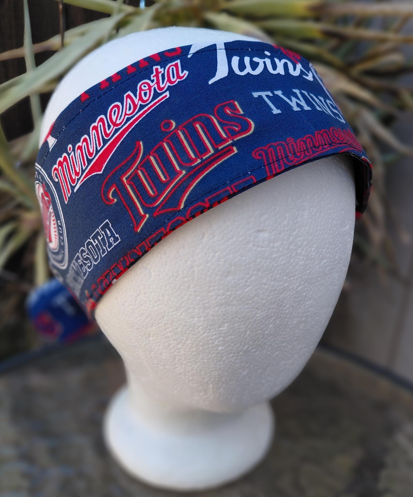 3” Wide Minnesota Twins headband, handmade, self tie, hat band, pin up style, hair wrap, hair tie, baseball