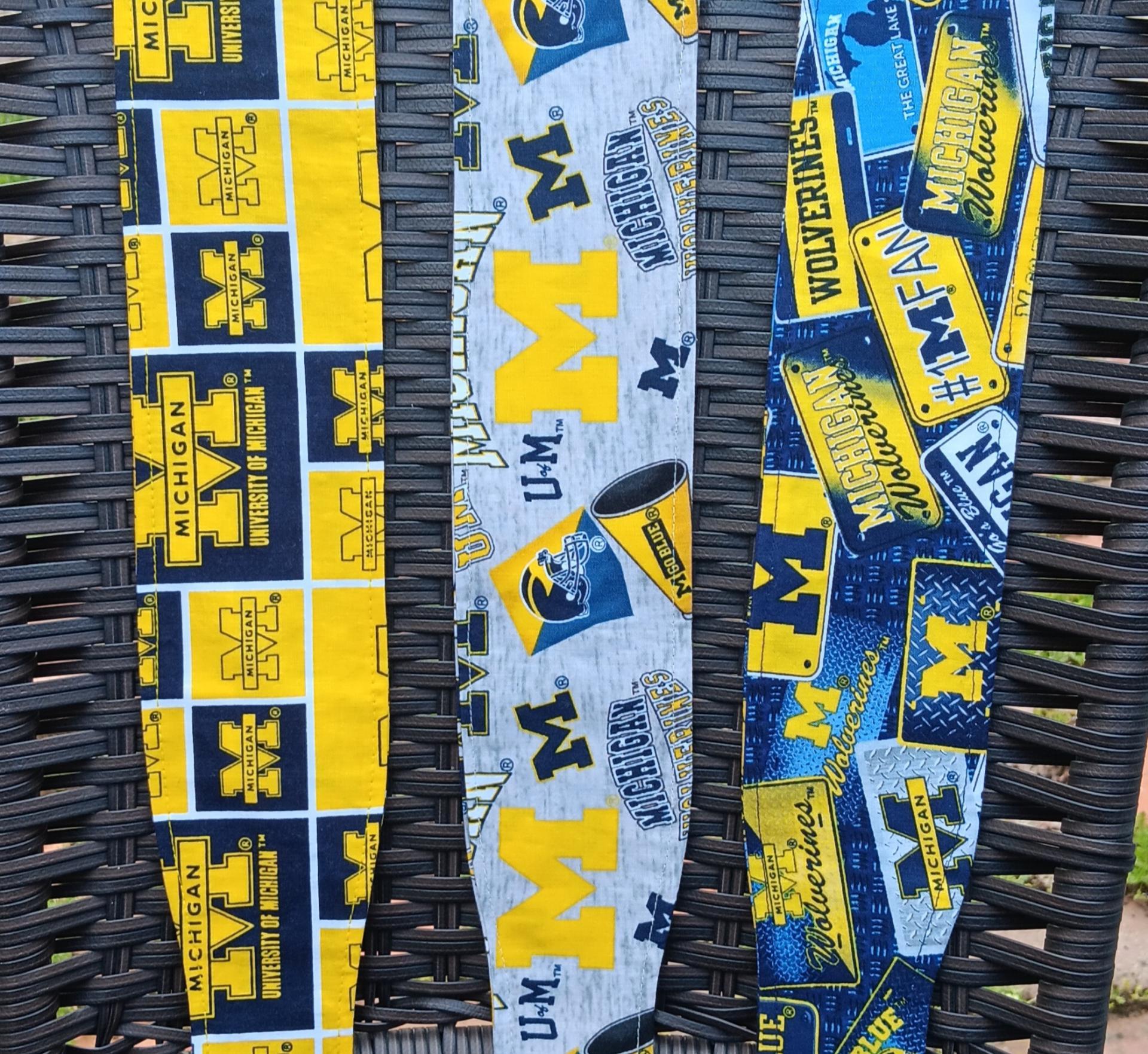 3” Wide University of Michigan headband, handmade, hair wrap, hair tie, head wrap, pin up style, retro, rockabilly, UofM, heather grey