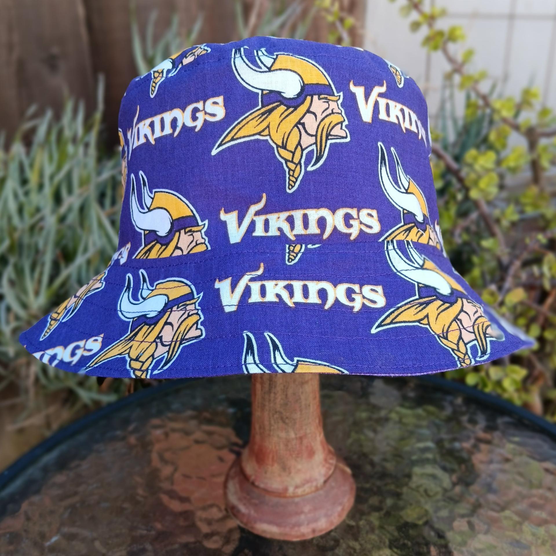 Minnesota Vikings Bucket Hat, Handmade, Reversible to Purple, Unisex Sizes up to 4XL, fishing hat, sun hat, floppy hat, ponytail hat