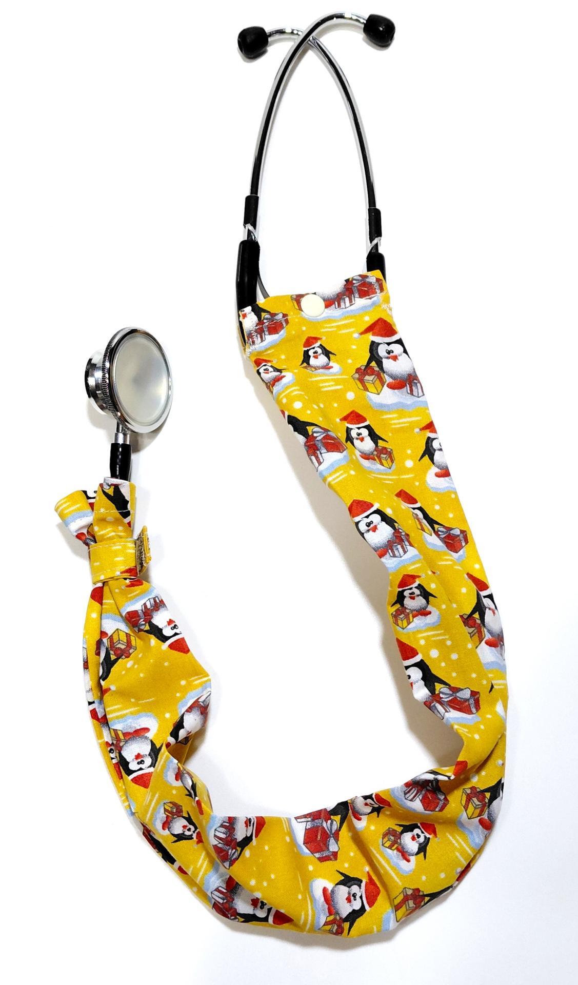 Penguins Stethoscope Cover, Christmas stethoscope sleeve. Great gift for nurse, EMT, doctor, veterinarian or student.