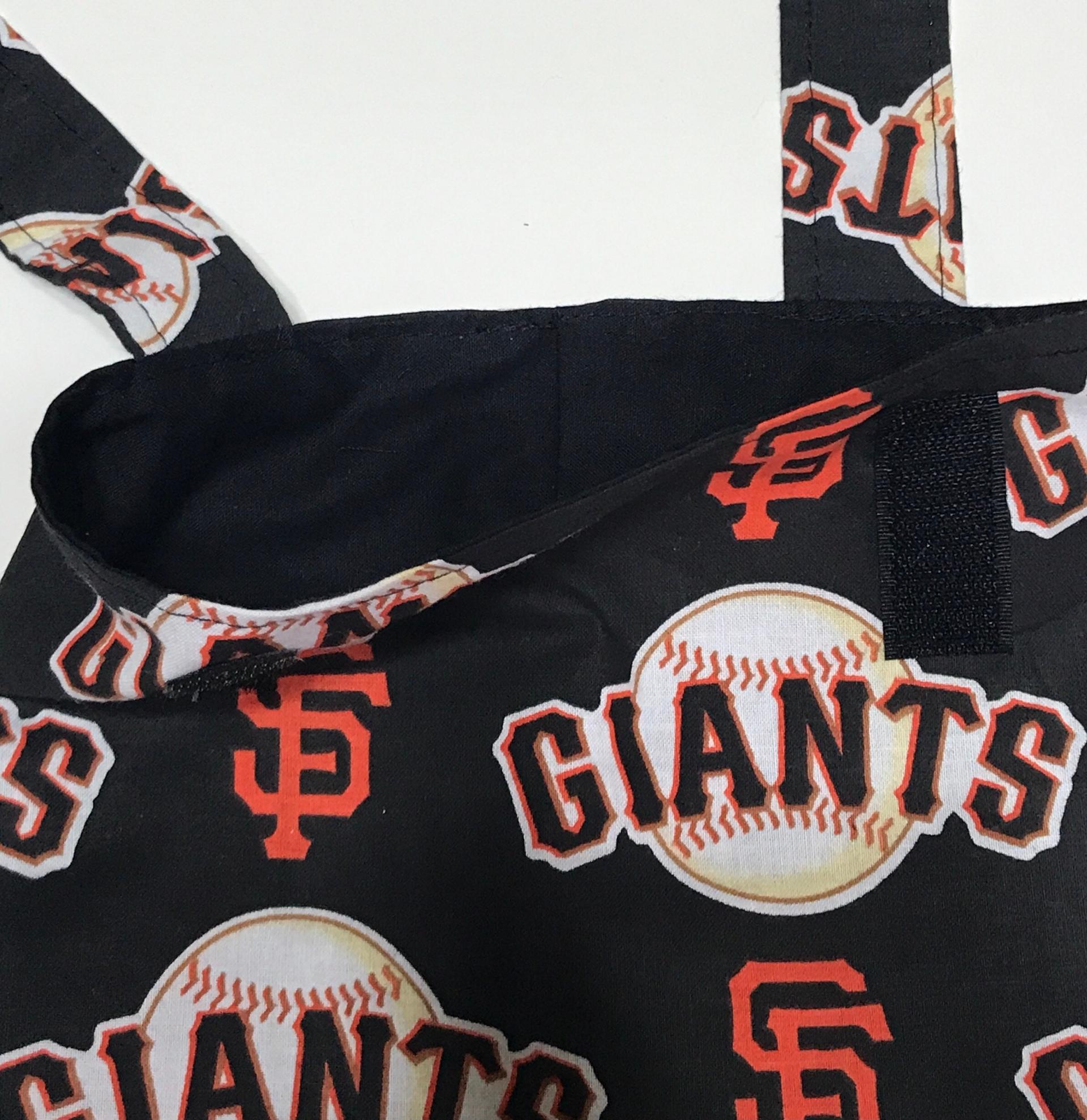 Small simple basic crutch bag, walker bag, scooter handlebars bag, caddy, handmade from SF Giants baseball licensed fabric